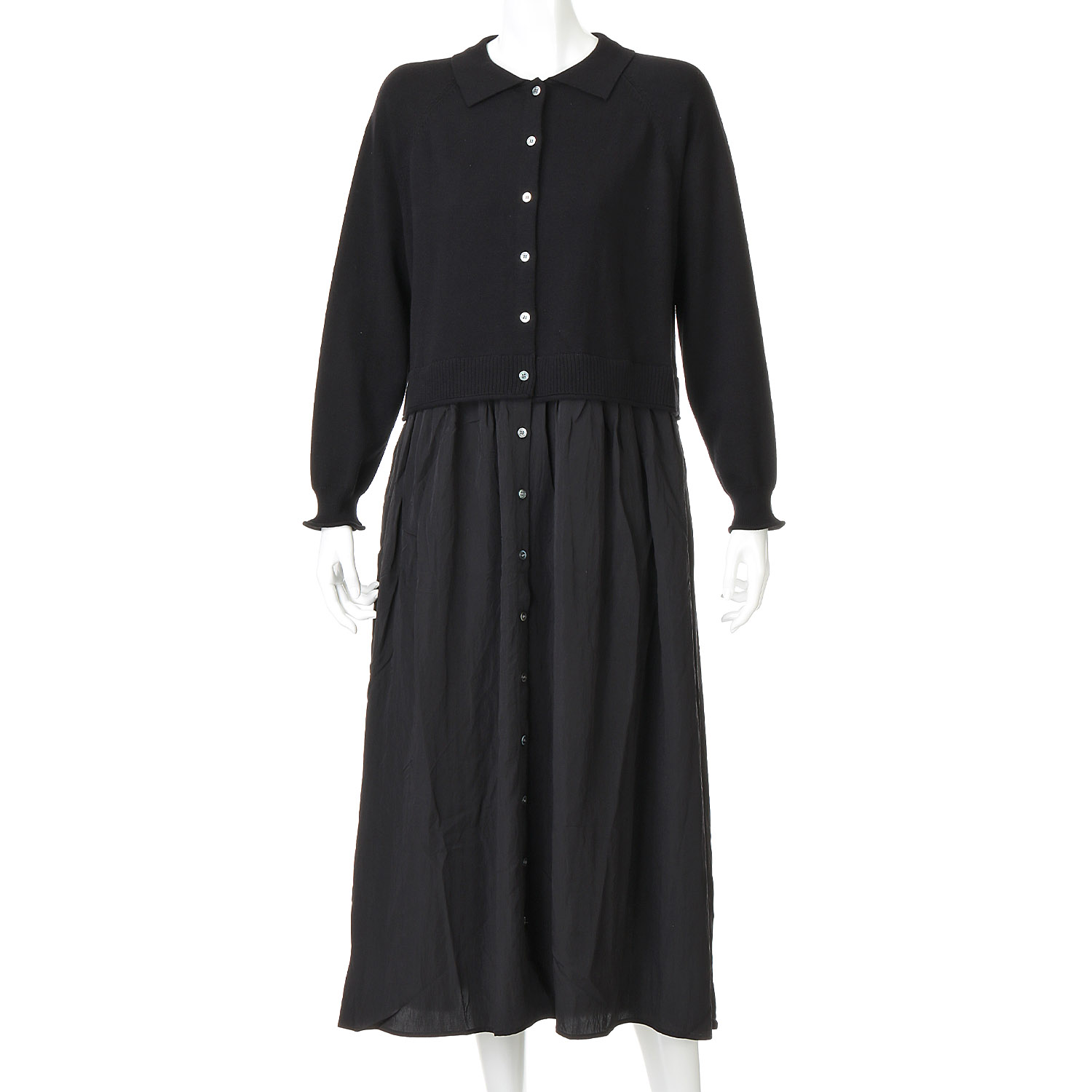 mao made 衿付きカーデ＋ひらひらスカートロングカーディガン - 画像10