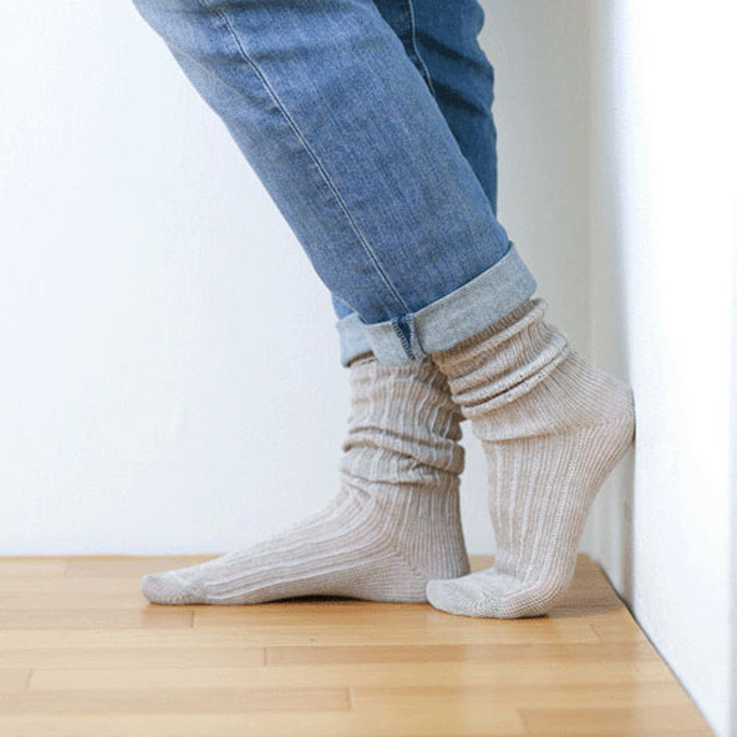 【ETONET限定】HUMMING BIRD リネンゆるハイソックス - 画像7