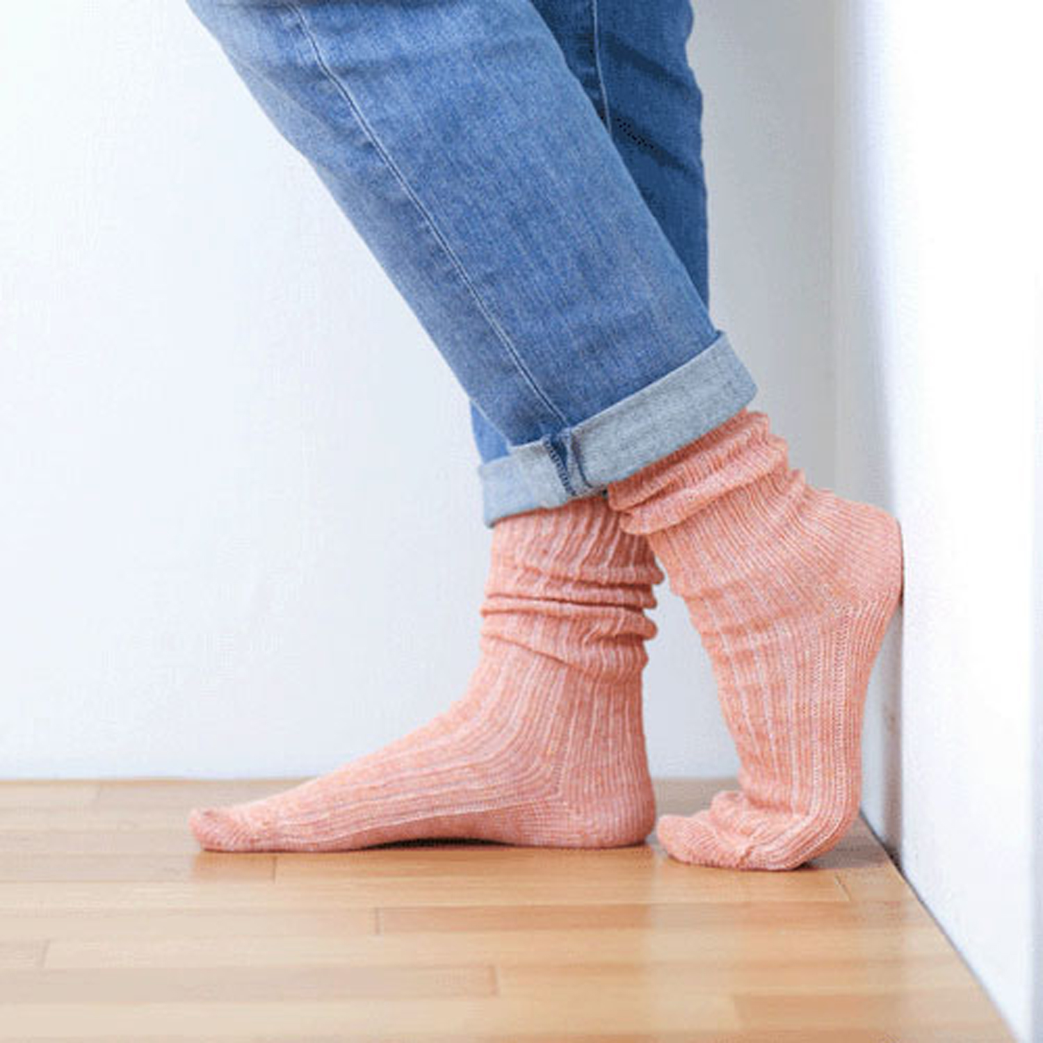 【ETONET限定】HUMMING BIRD リネンゆるハイソックス - 画像9