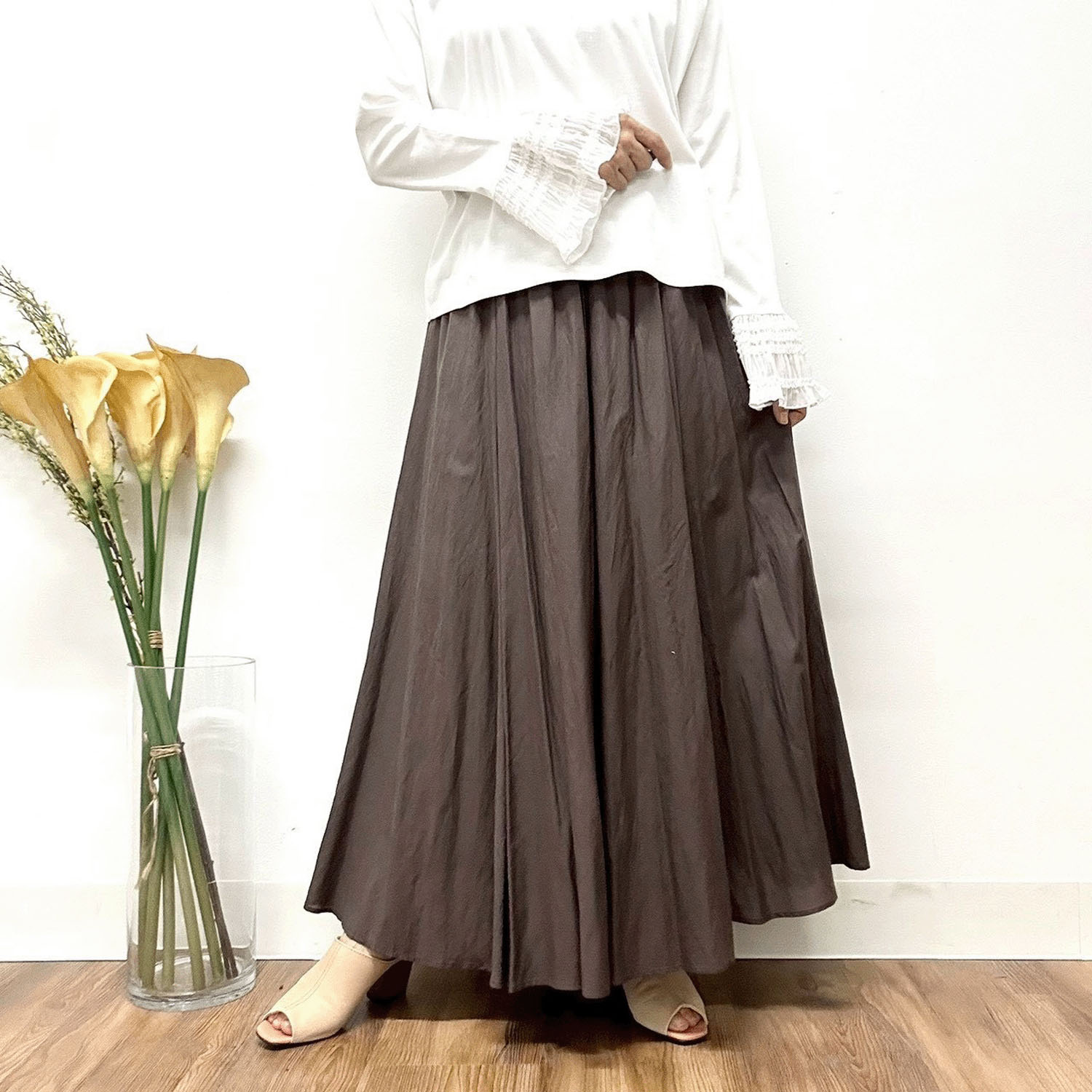 MONiLE 綿レーヨンロングスカート - 画像2