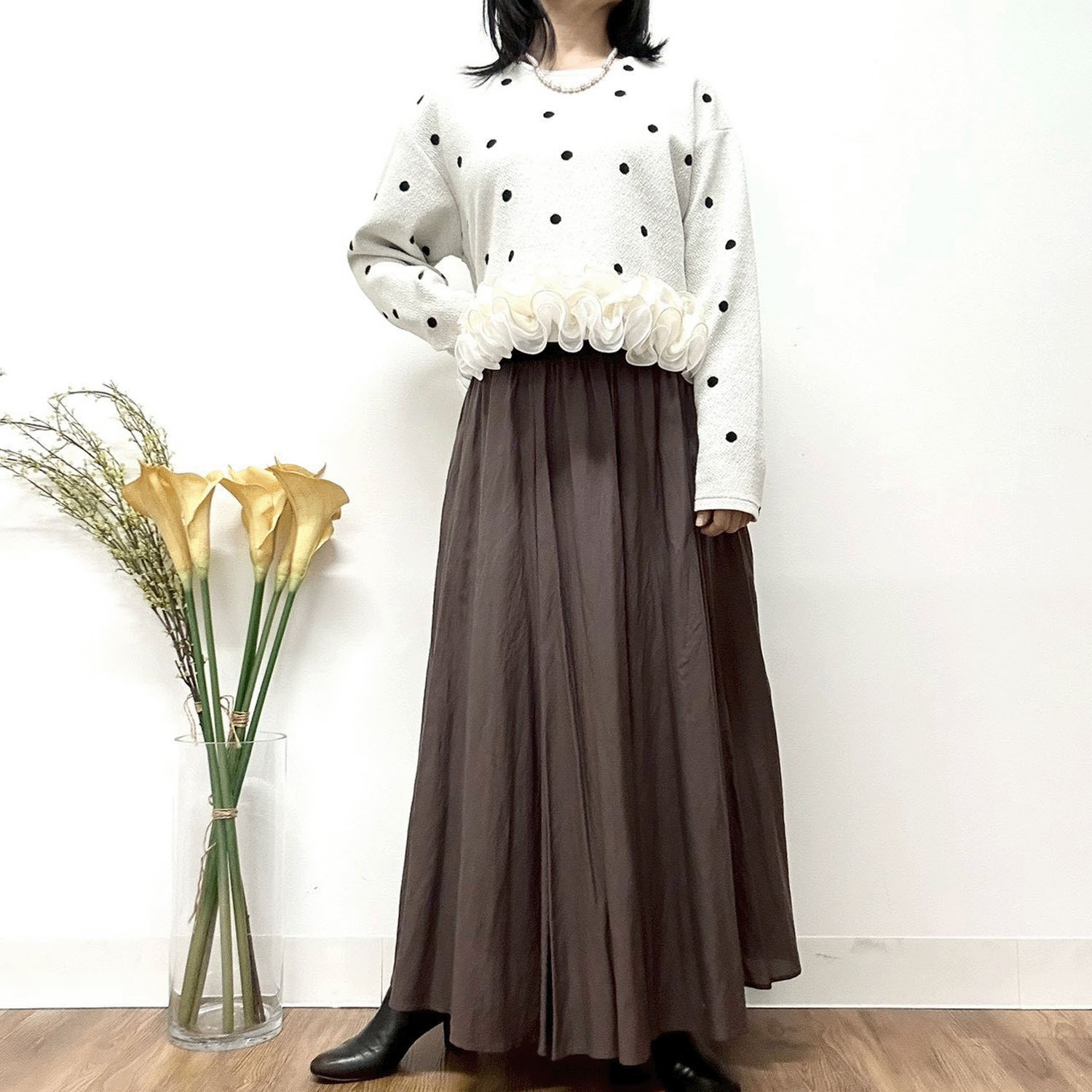 【Insta Live】MONiLE 綿レーヨンロングスカート - 画像5