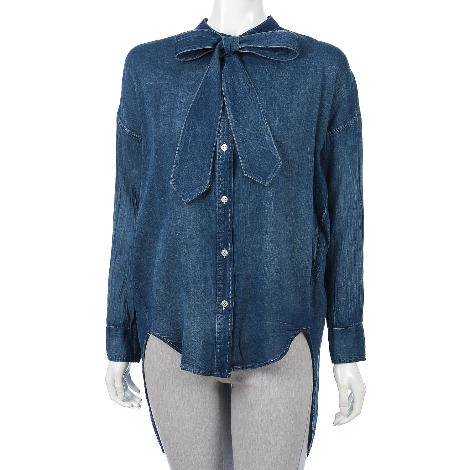 MONiLE シアーデニムボータイブラウス - 画像8
