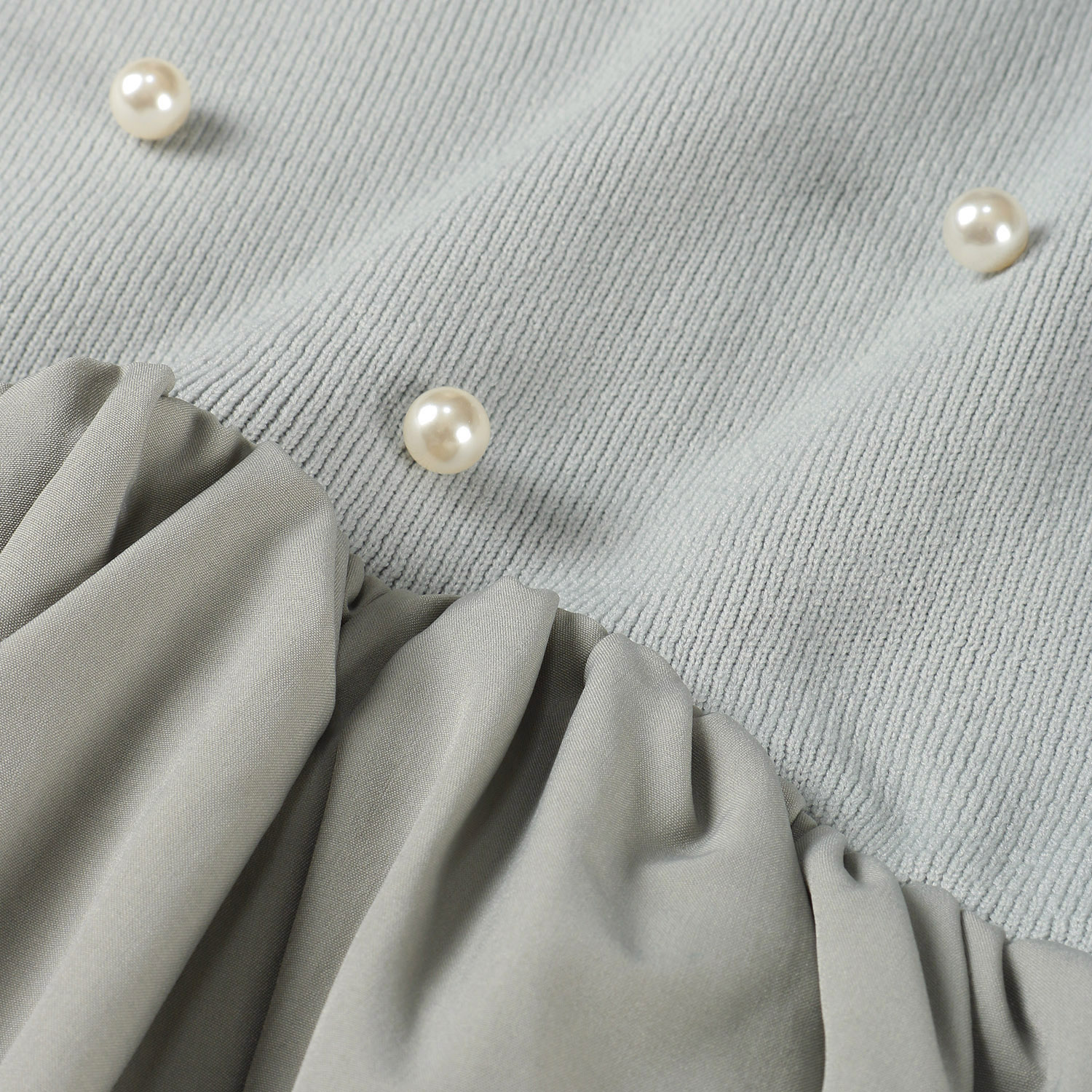 MONiLE パール付きペプラムニット - 画像4