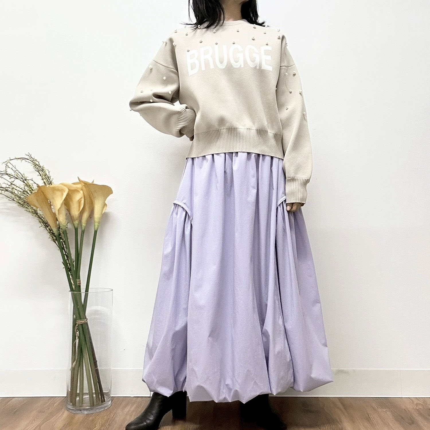 MONiLE パール付きロゴジャカードニット - 画像12