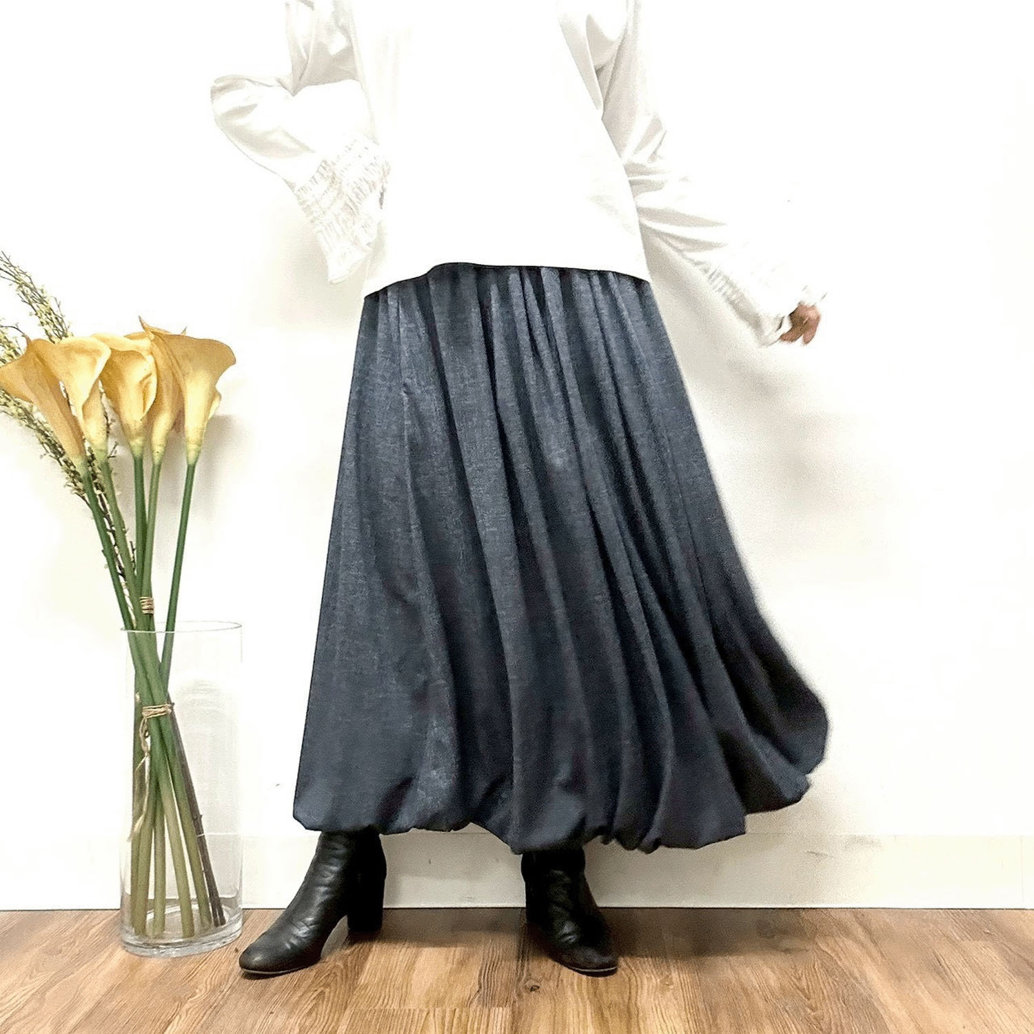 MONiLE デニムデジタルプリントバルーンスカート - 画像3