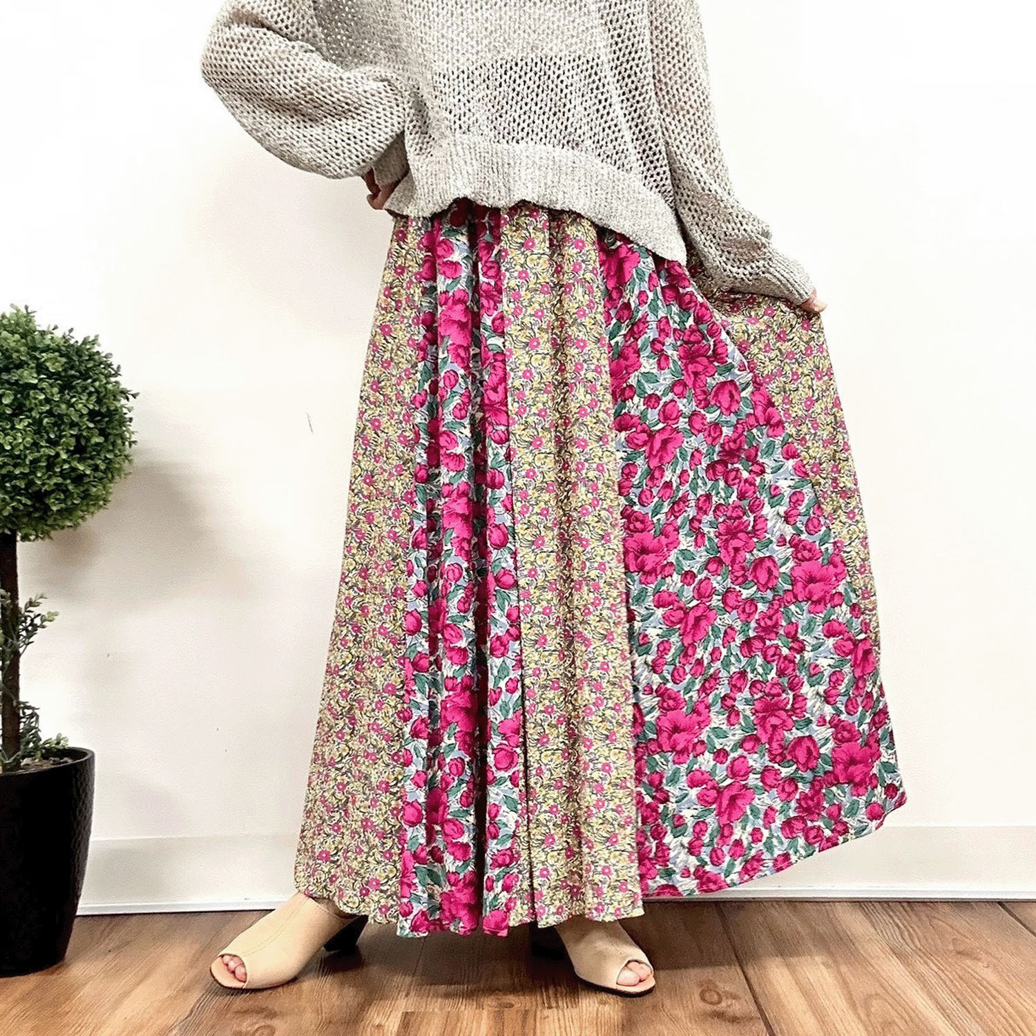 MONiLE 大花＆小花コンビロングスカート - 画像3