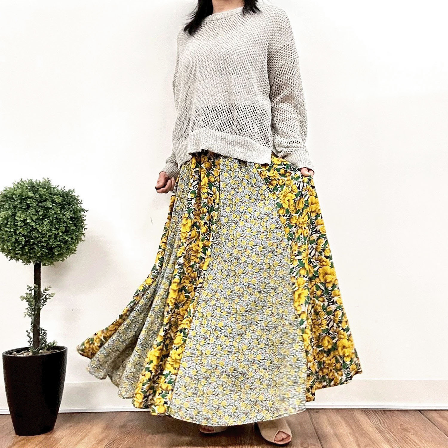 MONiLE 大花＆小花コンビロングスカート - 画像9