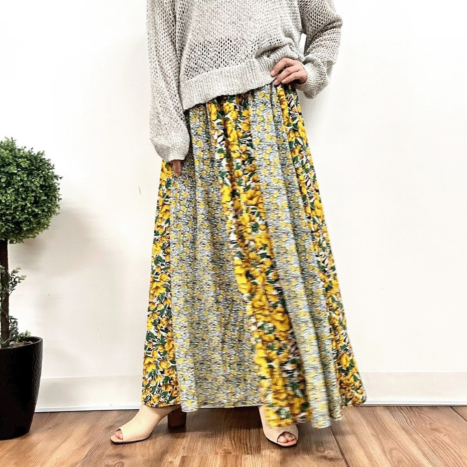 MONiLE 大花＆小花コンビロングスカート