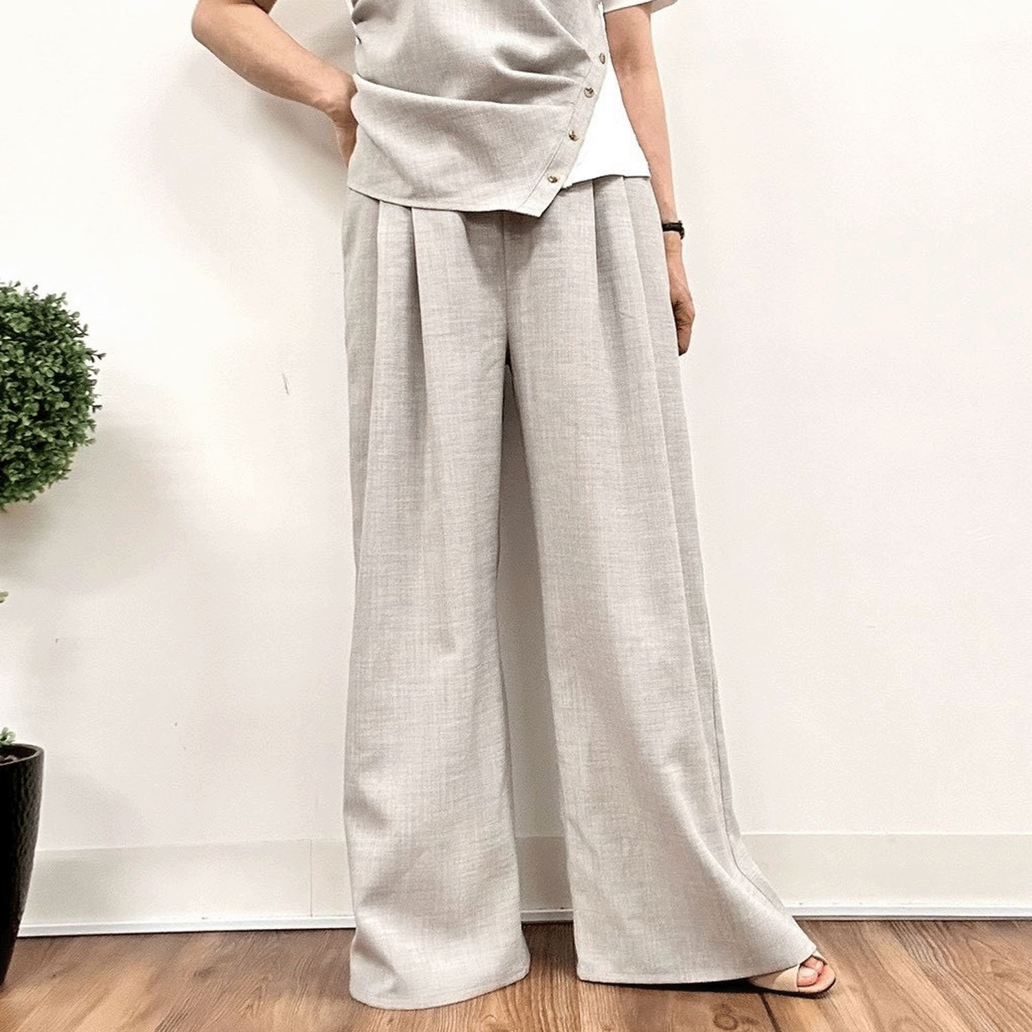 MONiLE 麻タッチタックパンツ