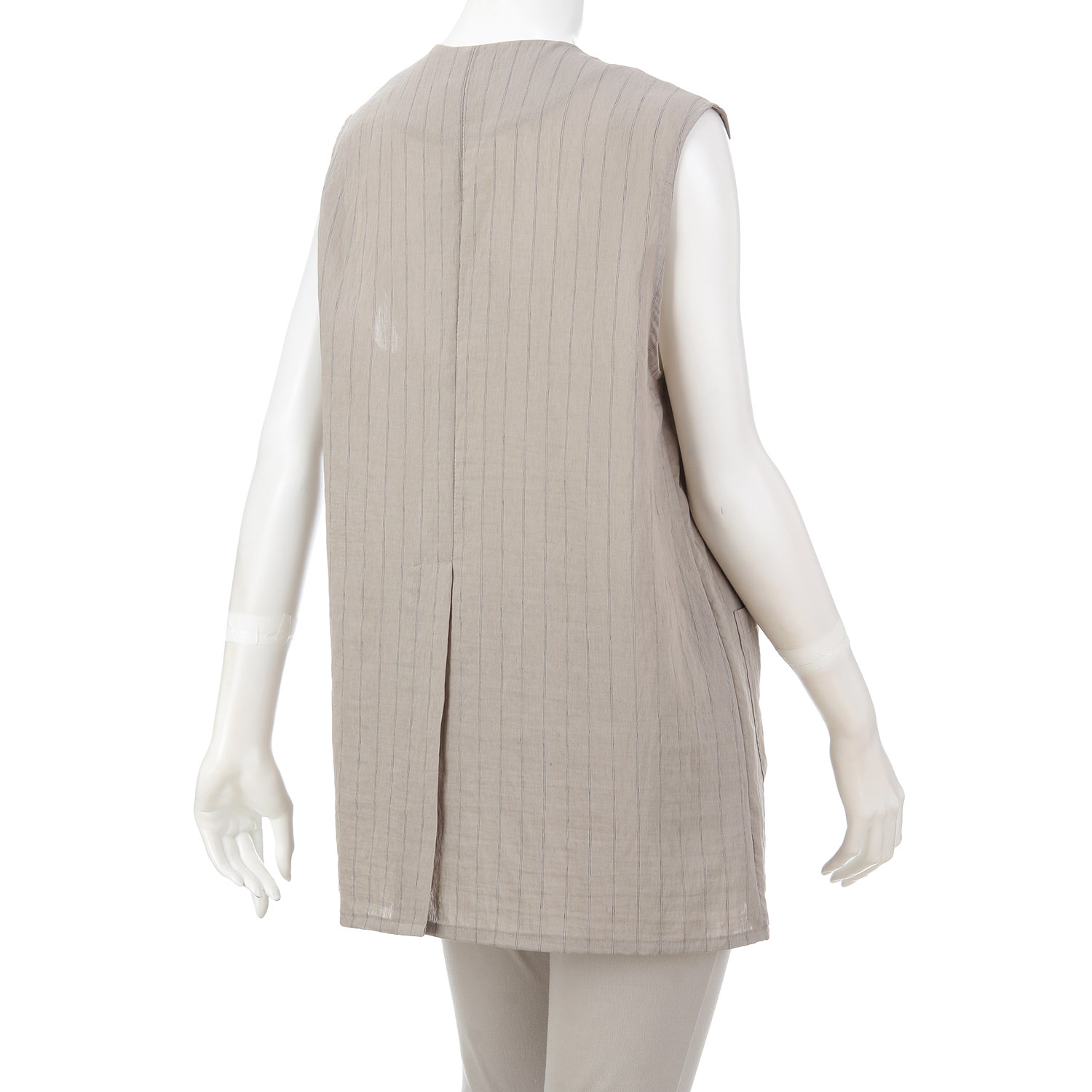 【Insta Live】MONiLE シアーストライプノースリジャケット - 画像6