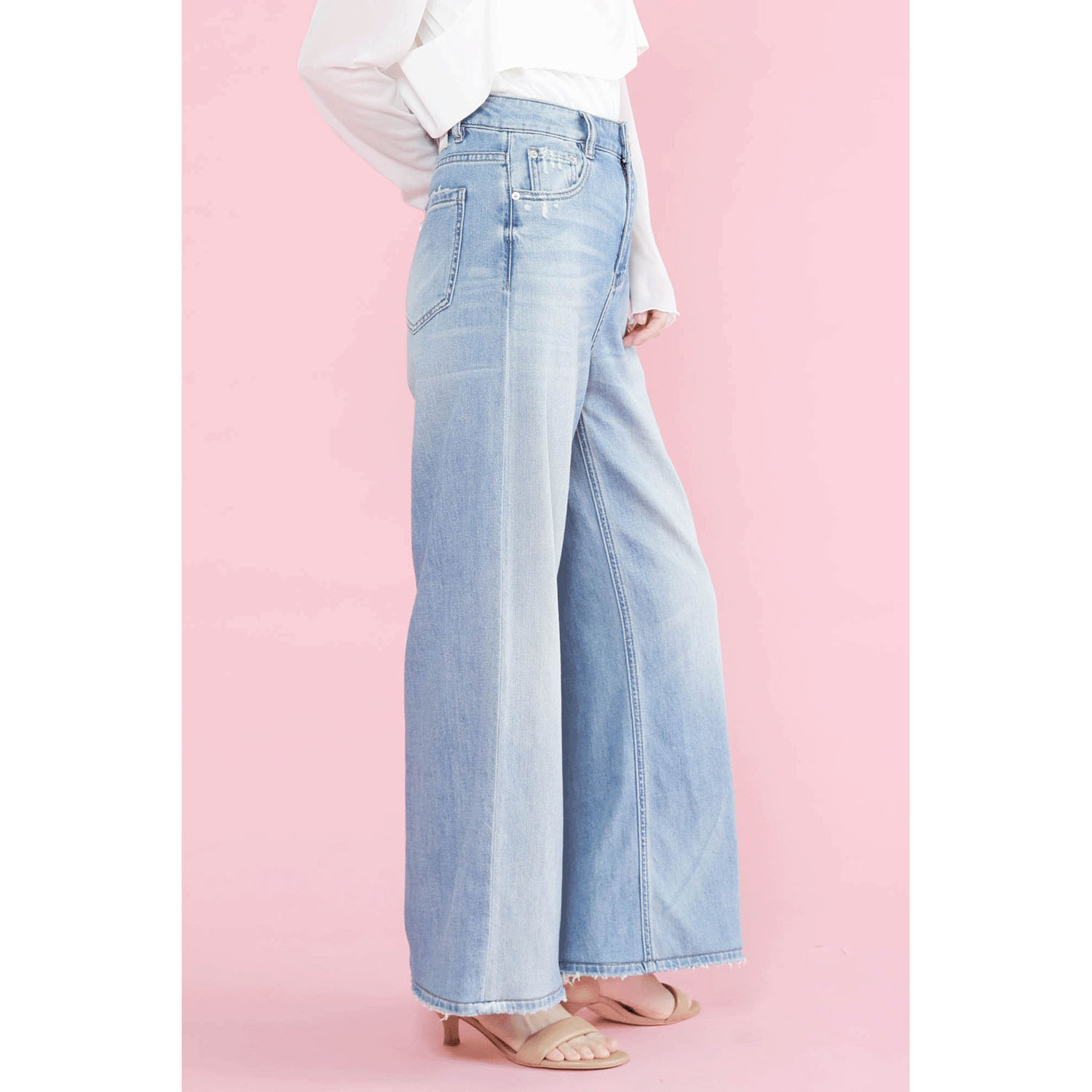 trois ワイドストレートデニムパンツ - 画像3