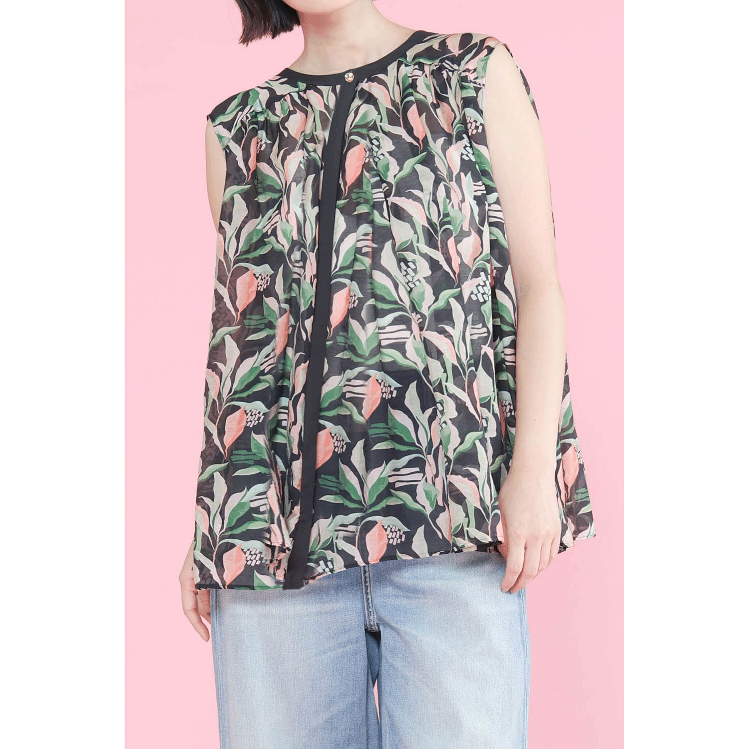 trois フラワーギャザープリントブラウス - 画像1