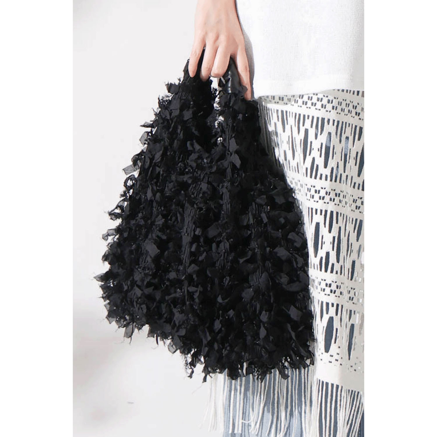 trois フリンジレースミニバッグ - 画像1