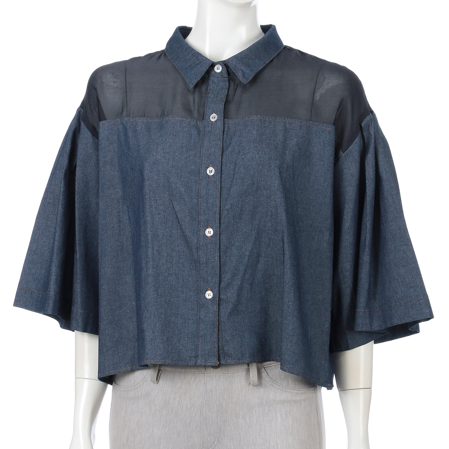 タックフレアスリーブショート丈シャツ - 画像9