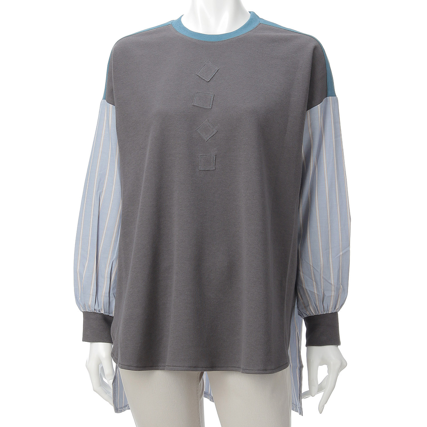 ストライプ切替プルオーバー - 画像2