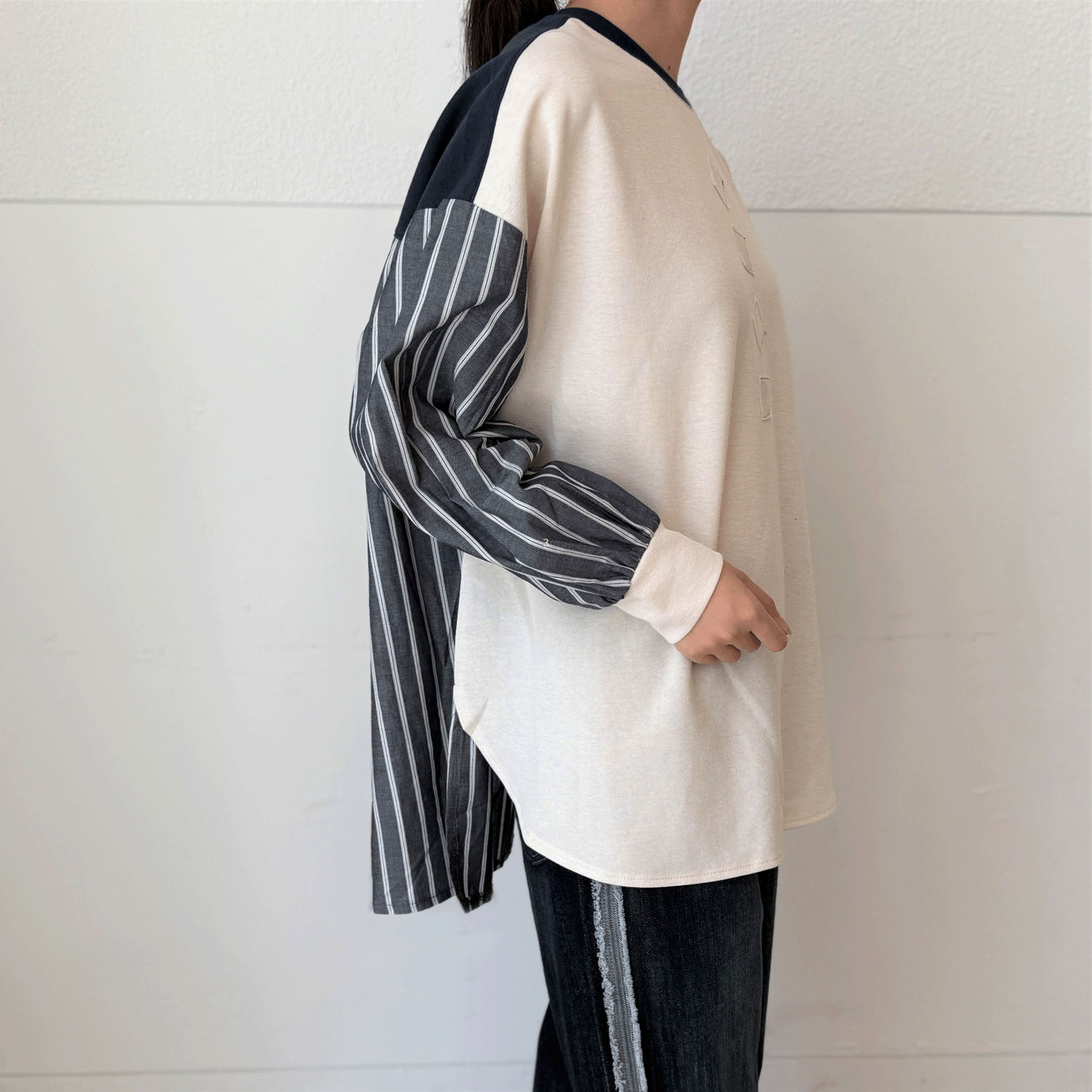 ストライプ切替プルオーバー - 画像6