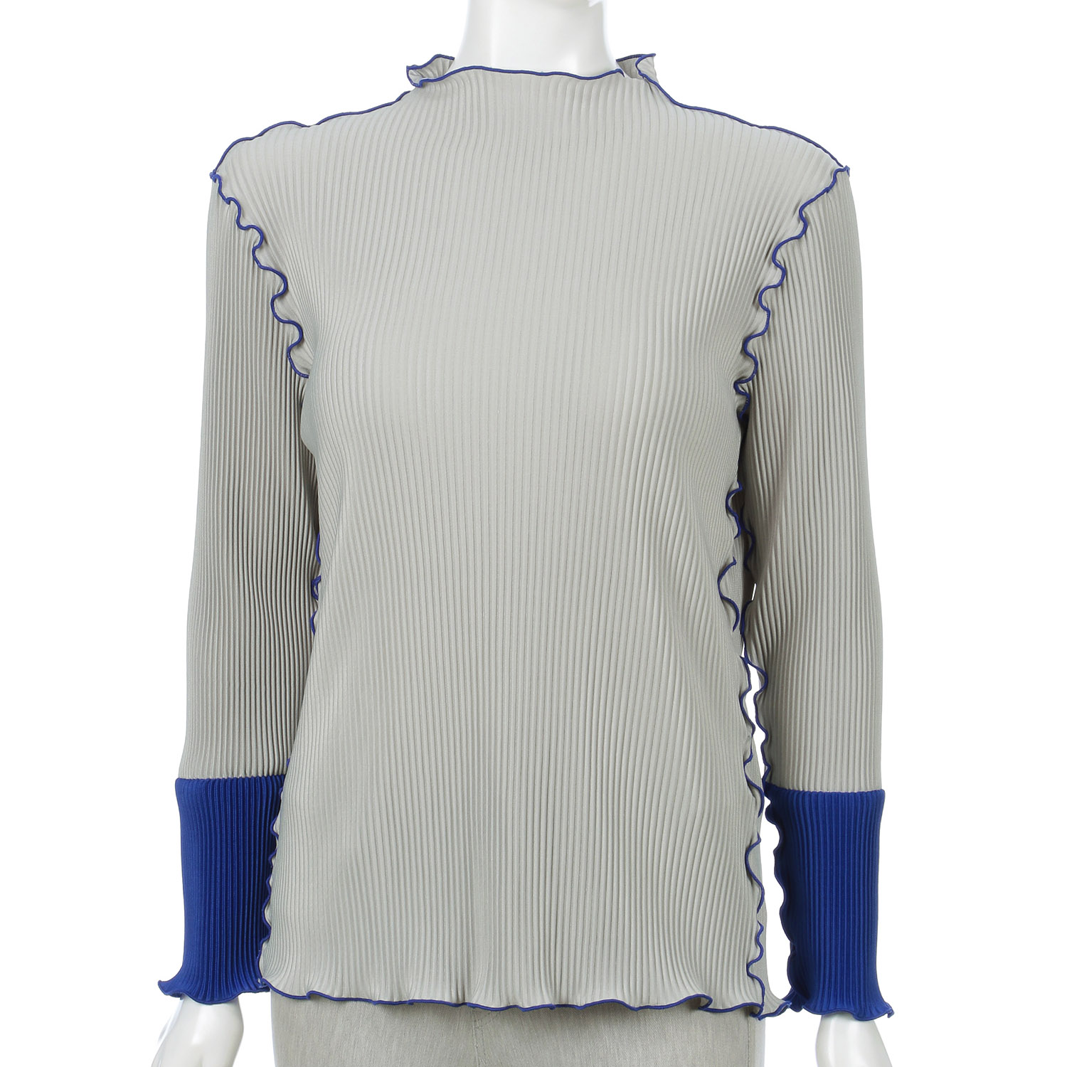 プリーツ配色メロウプルオーバー - 画像1