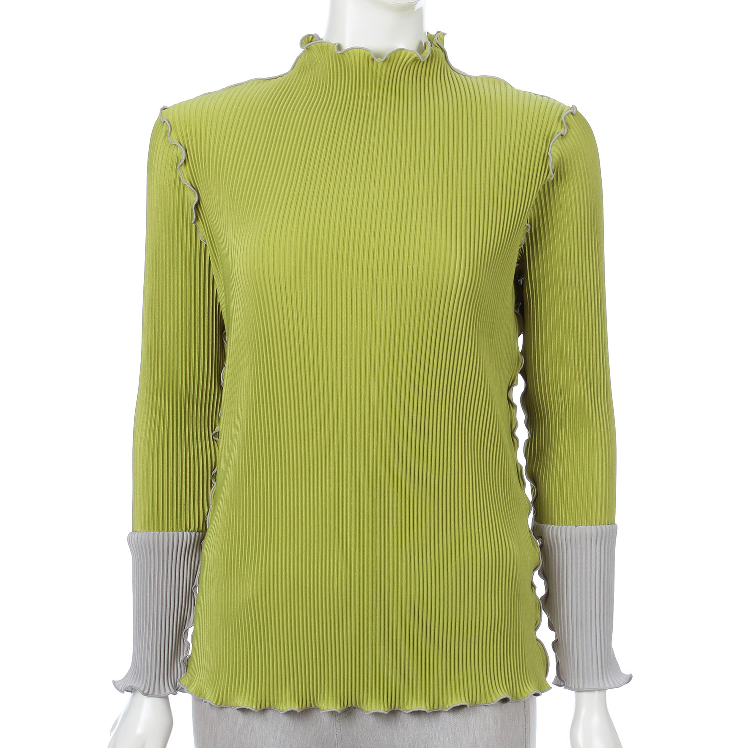 プリーツ配色メロウプルオーバー