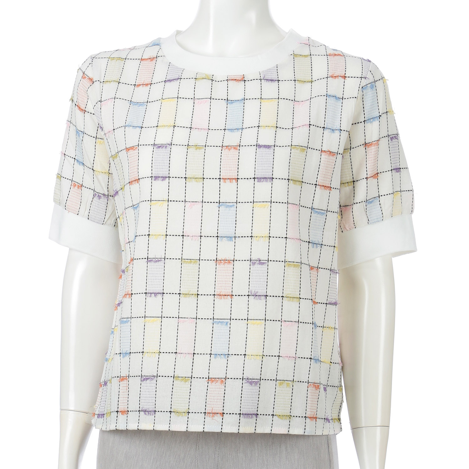 ジャカードリブブラウス - 画像4