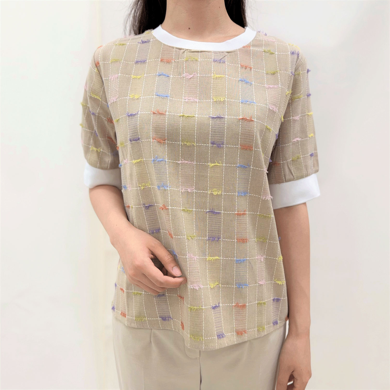 ジャカードリブブラウス - 画像5