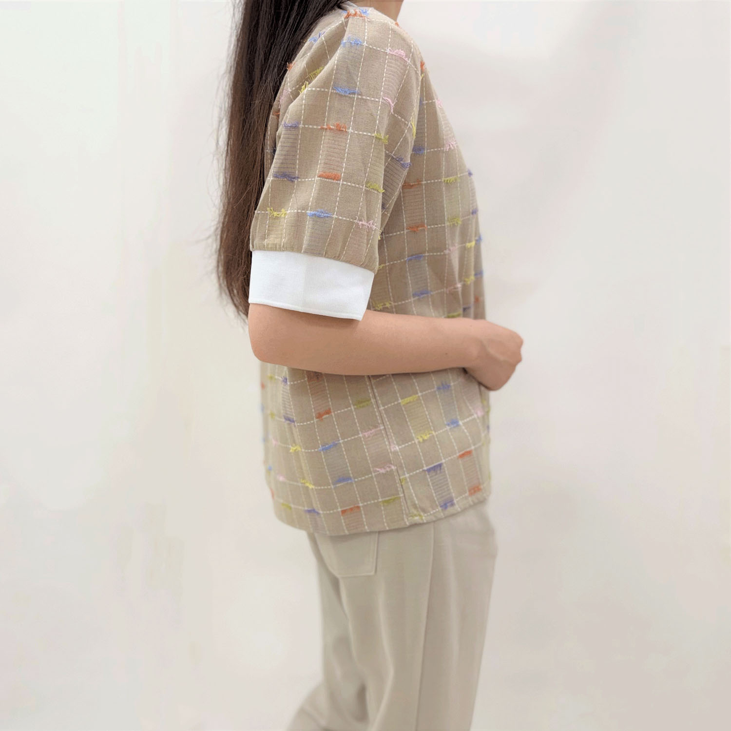 ジャカードリブブラウス - 画像6