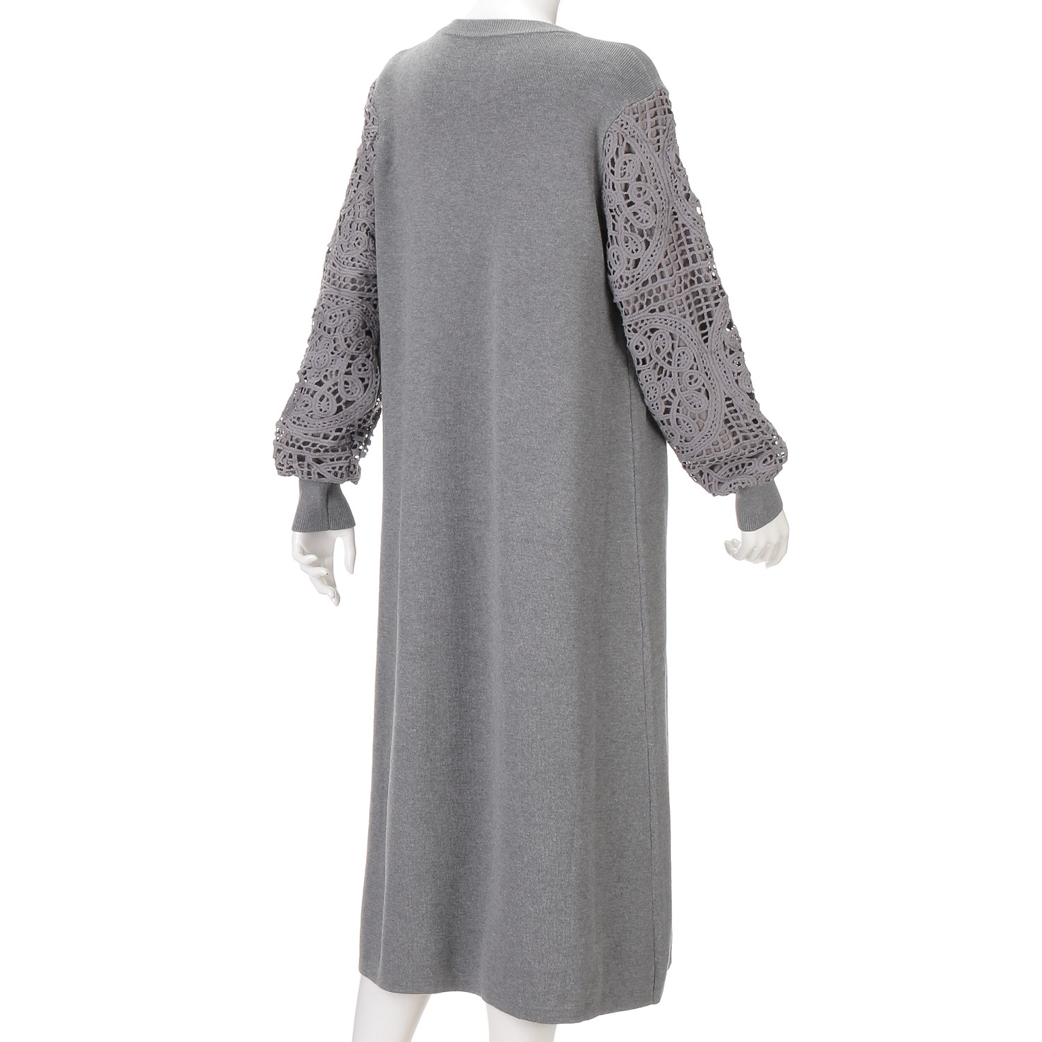 袖レースニットワンピース - 画像2