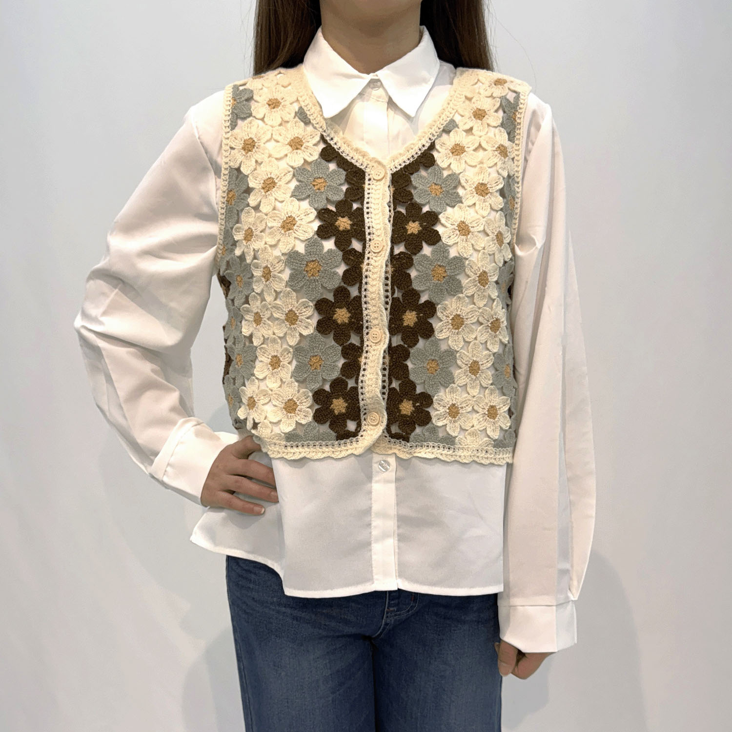 レースアンサンブルブラウス - 画像1