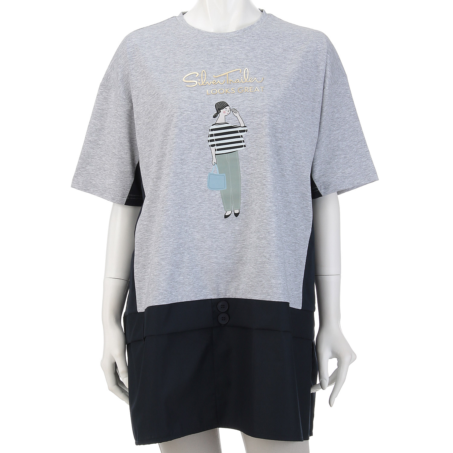 プリント二次加工チュニック - 画像1