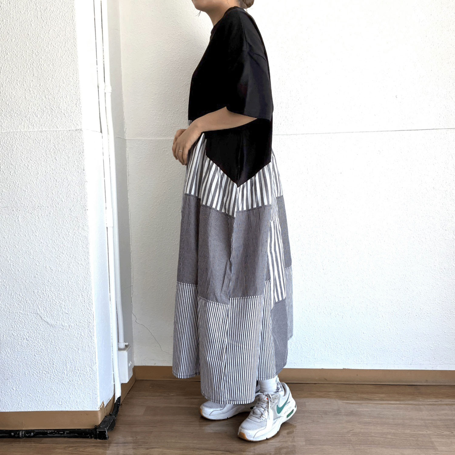 LUPILIEN ストライプ切替ワンピース - 画像2