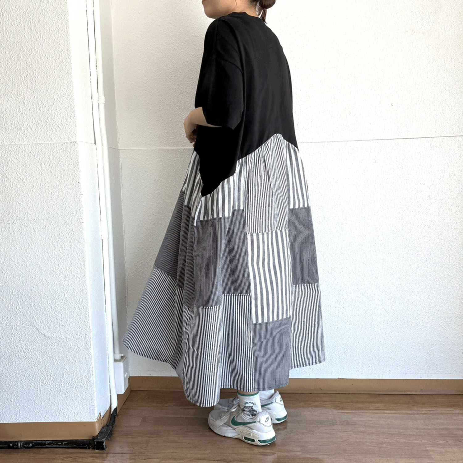 LUPILIEN ストライプ切替ワンピース - 画像5