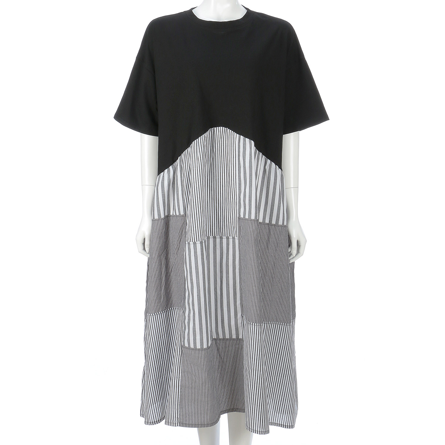 LUPILIEN ストライプ切替ワンピース - 画像6