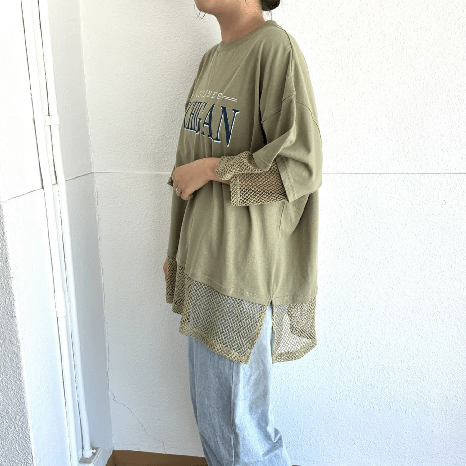 LUPILIEN メッシュ天竺レイヤードプルオーバー - 画像3