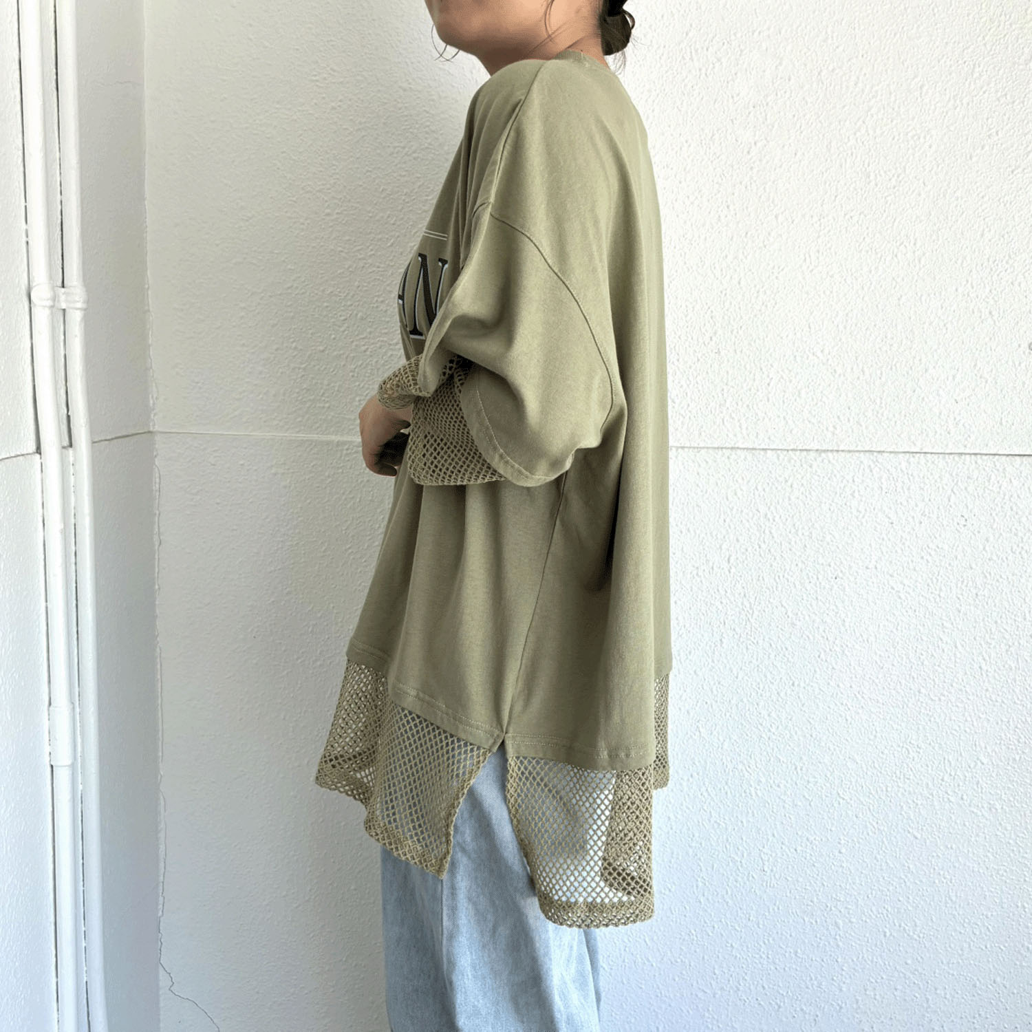 LUPILIEN メッシュ天竺レイヤードプルオーバー - 画像8