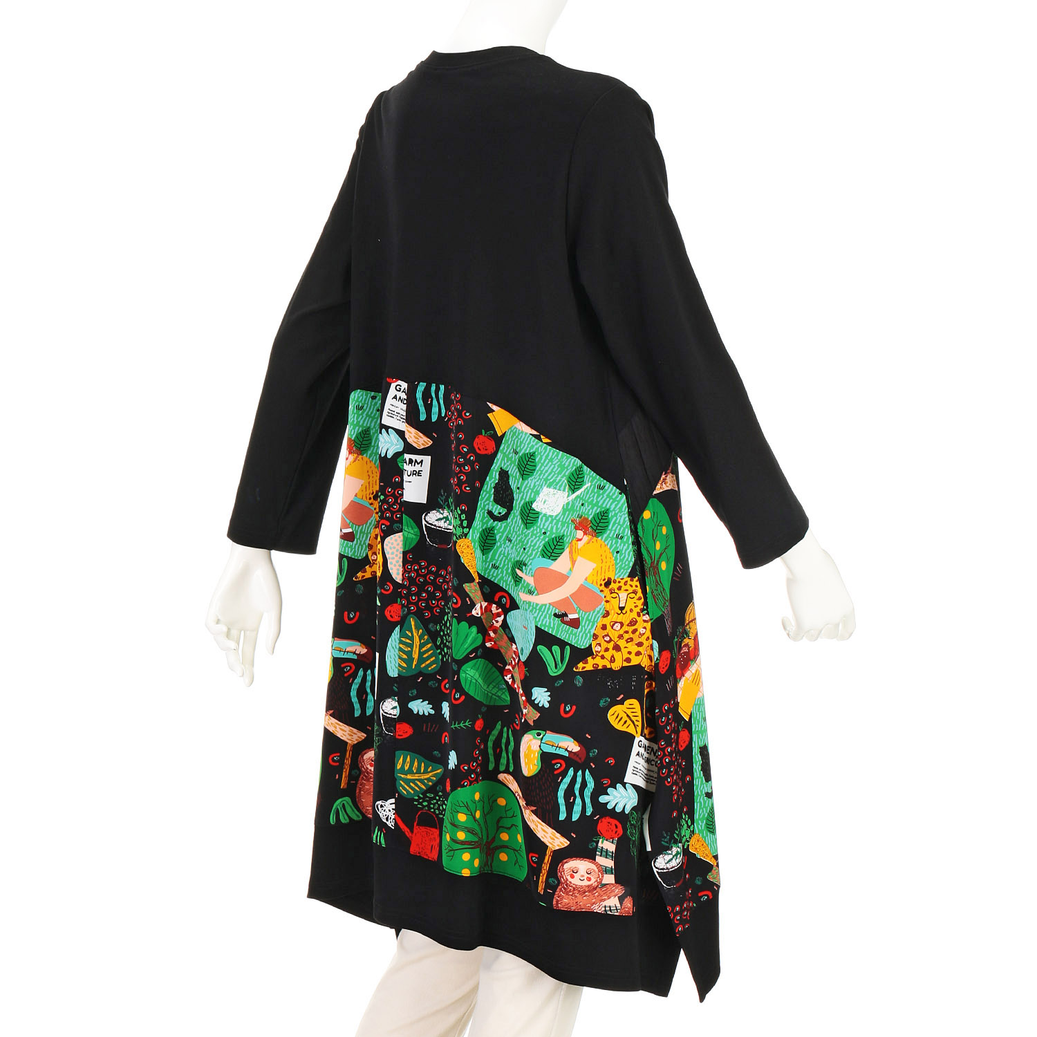 無地×プリント切替チュニック - 画像4