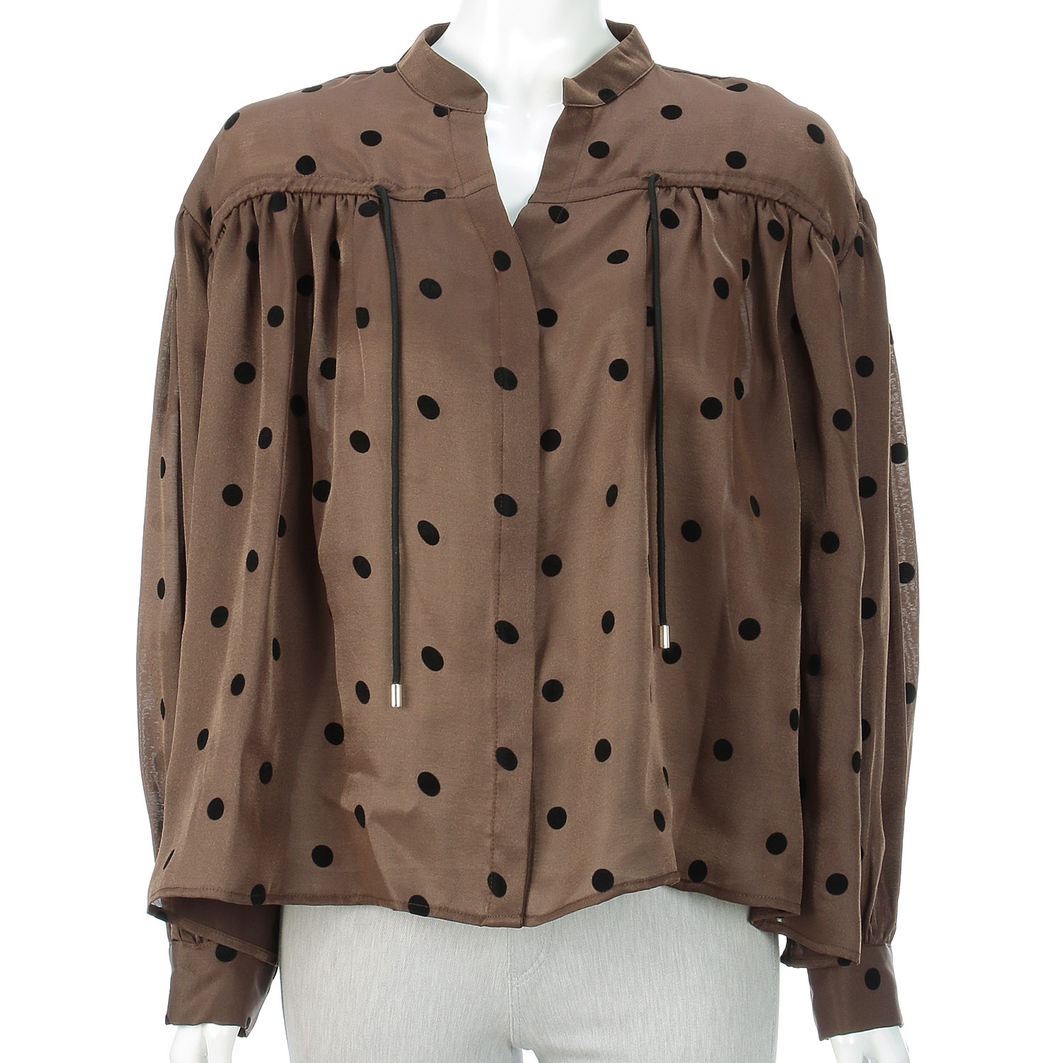 コード付きギャザーシャツブラウス - 画像5