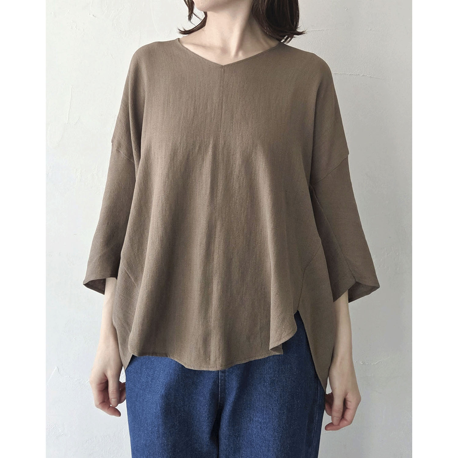 epidemique リネン混Vネックプルオーバー - 画像5