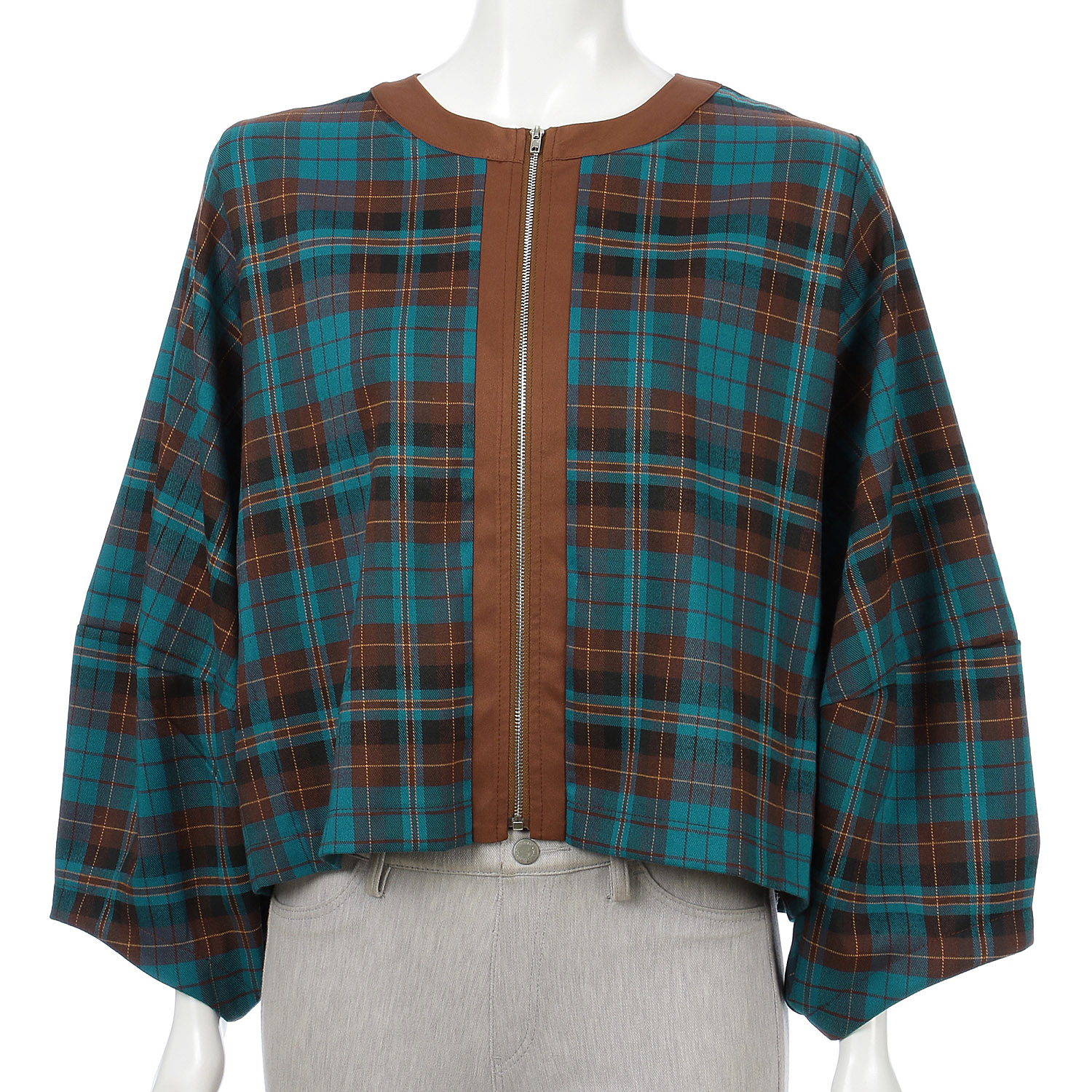 大柄チェックジャケット - 画像1