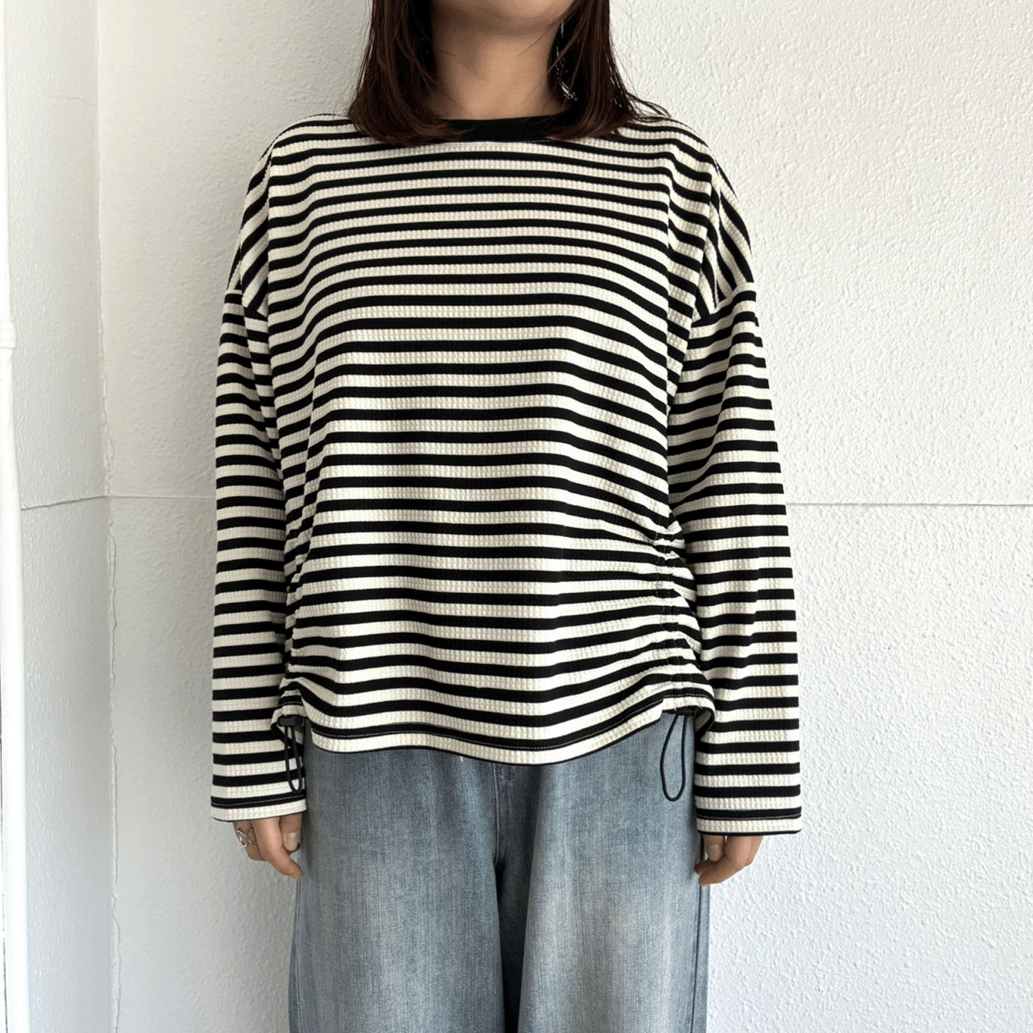 LUPILIEN ワッフル編みドロストプルオーバー - 画像9