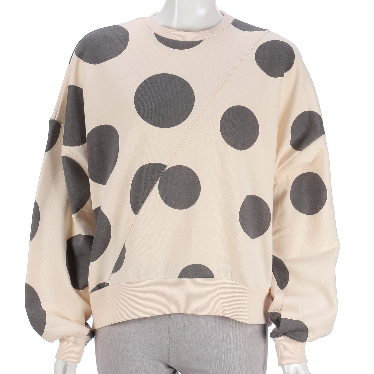 【新ブランド】CUBE SUGAR 裏毛プリント斜め切りビックプルオーバー - 画像9