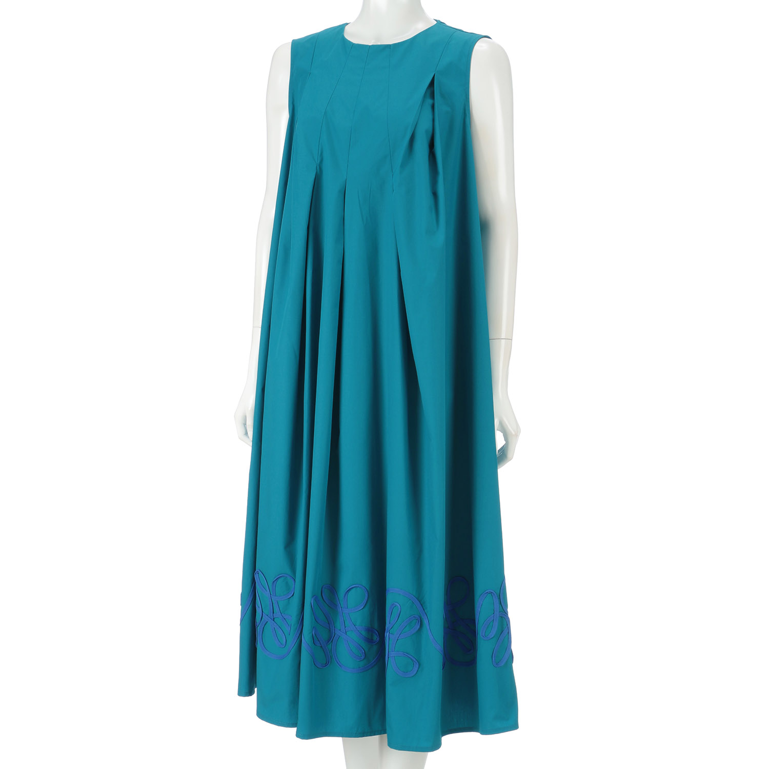 裾コード刺繍タックワンピース - 画像1