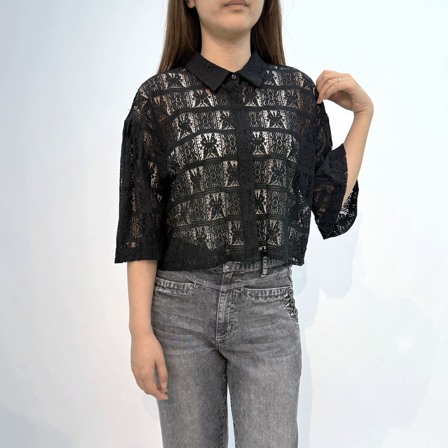 フレアスリーブショート丈シャツ - 画像2