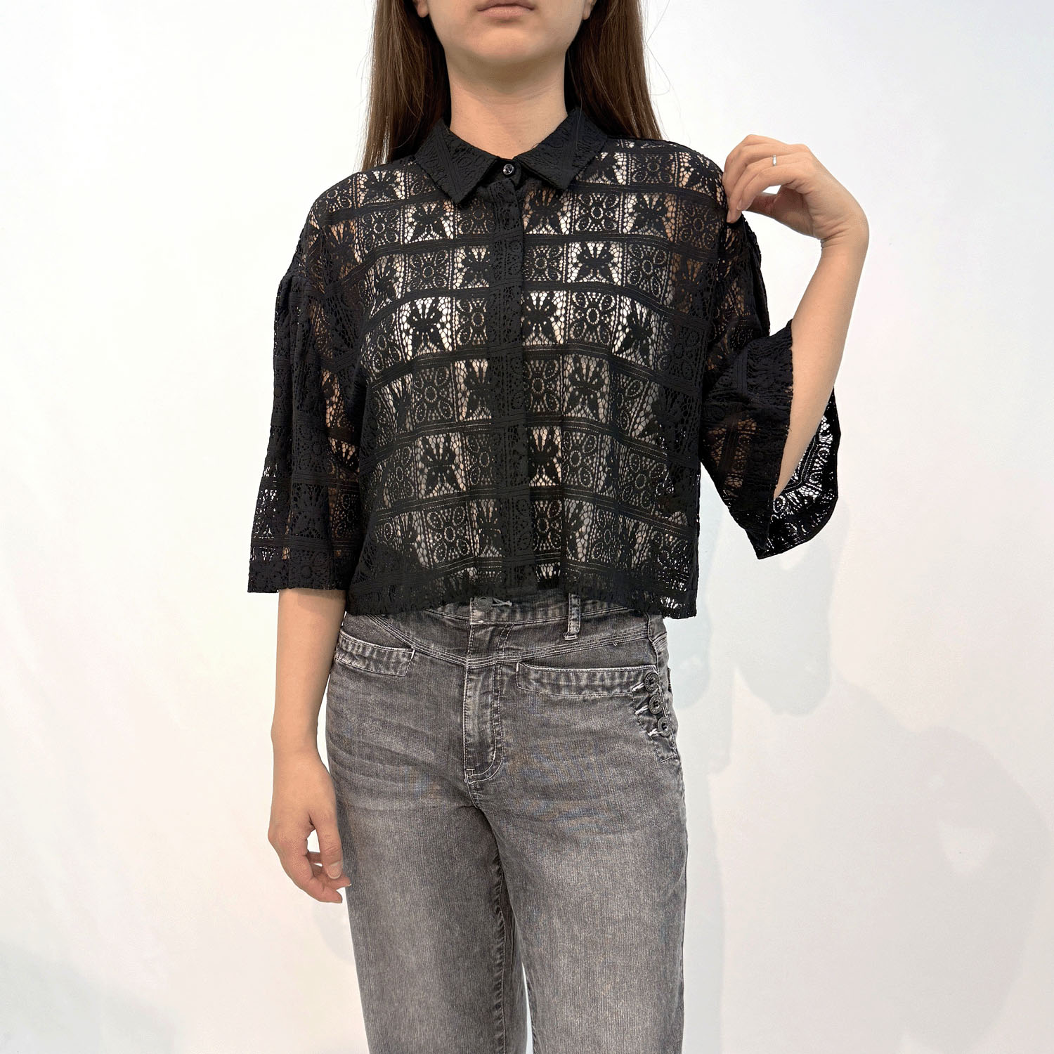 フレアスリーブショート丈シャツ - 画像1