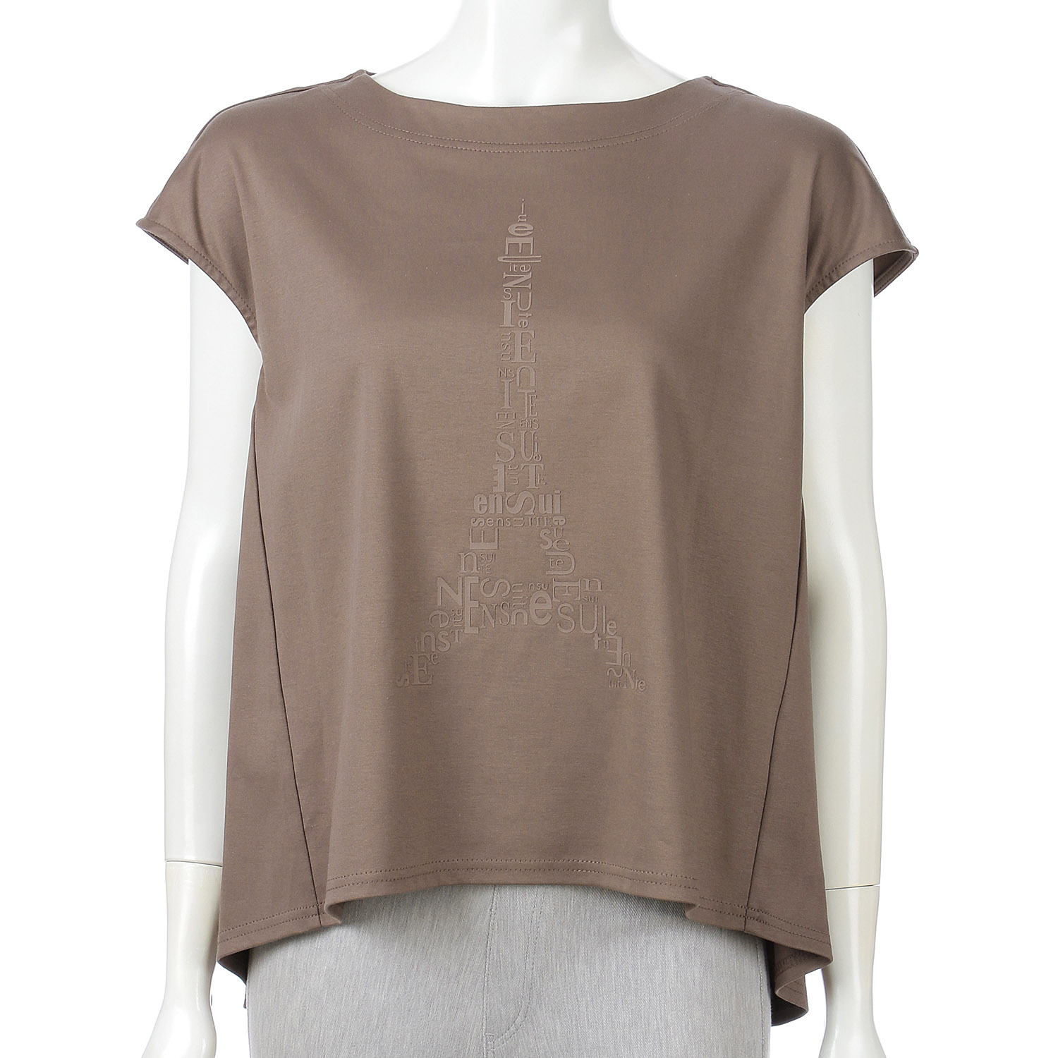 エッフェル塔柄ドロップ袖カットソー - 画像7