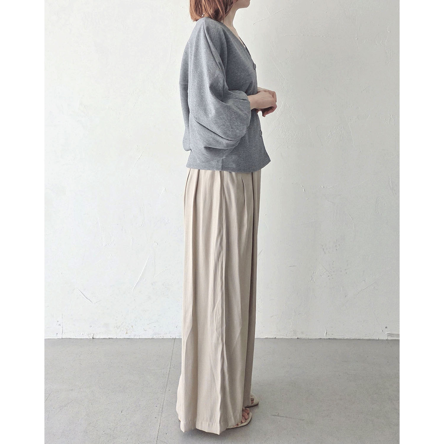 epidemique ボリューム袖ショート丈カーディガン - 画像3