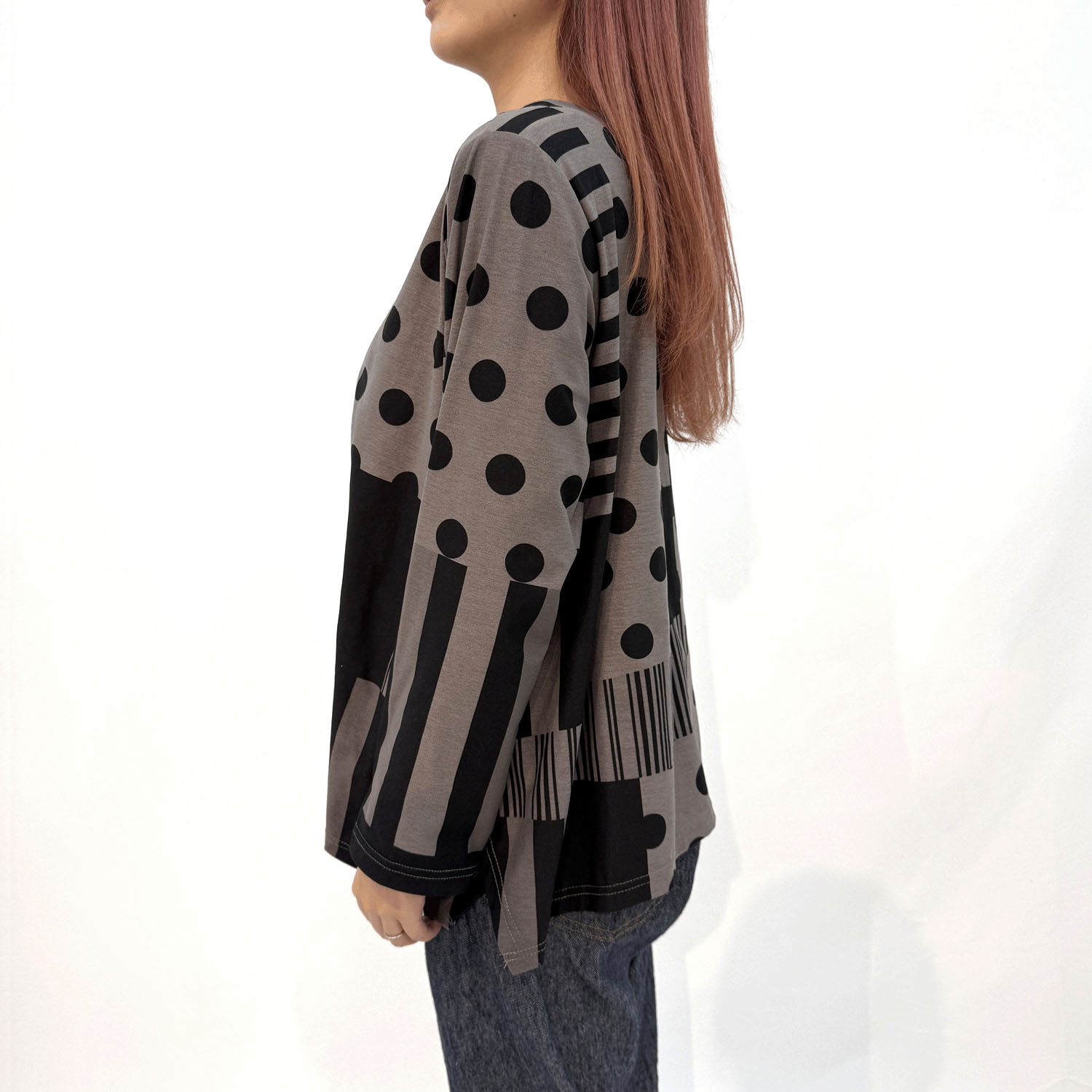 ドットボーダーAラインカーディガン - 画像5