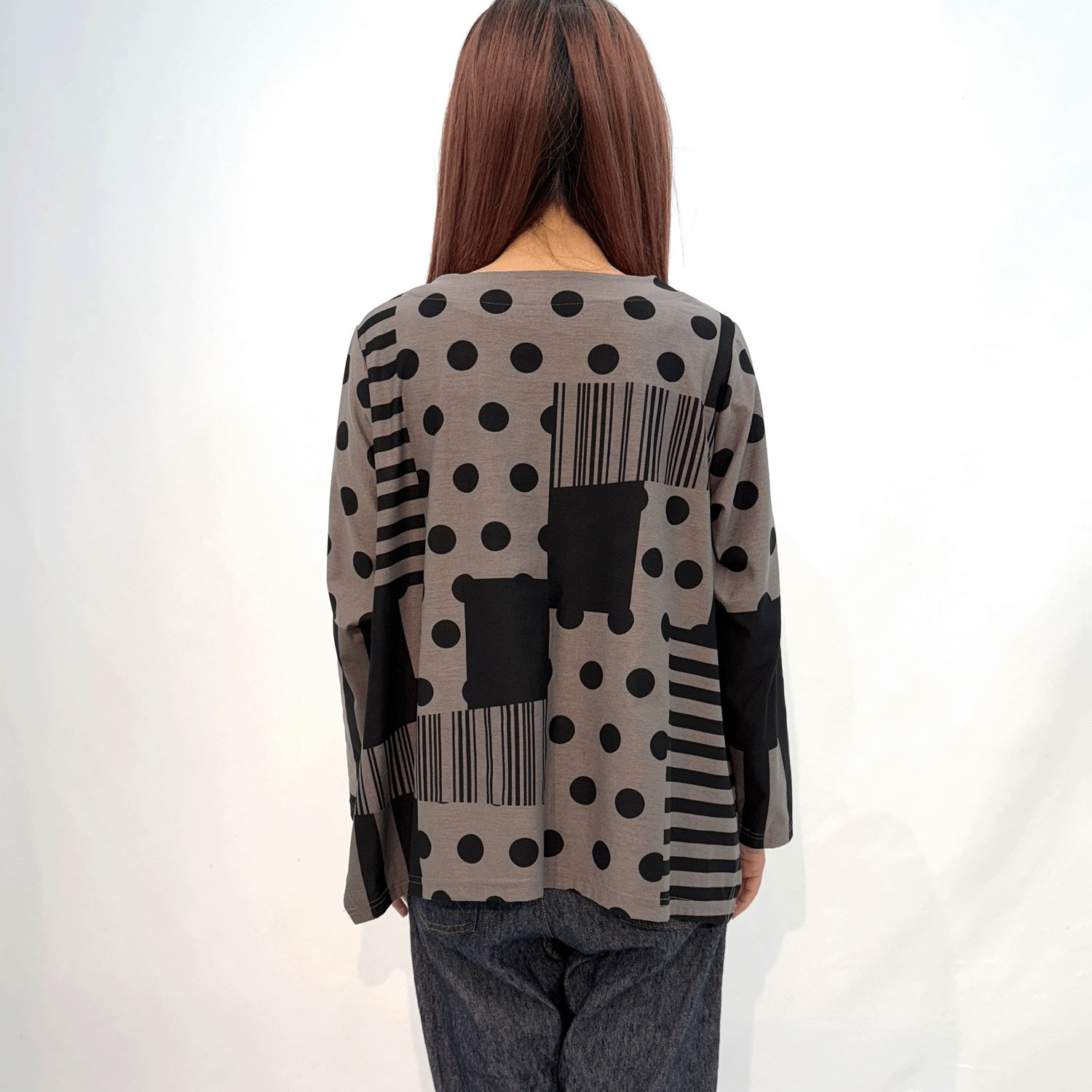 ドットボーダーAラインカーディガン - 画像6