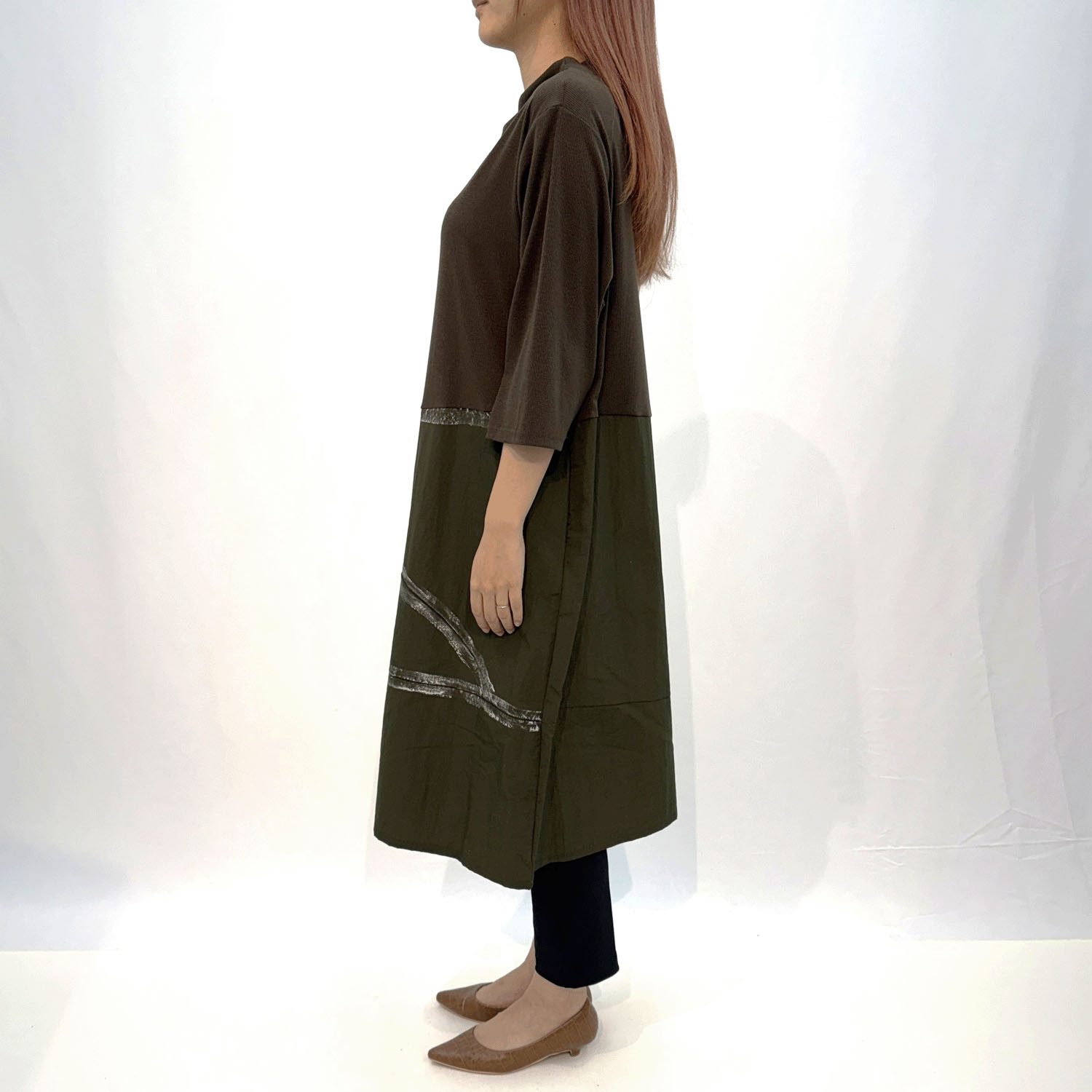 布帛切替え手書きワンピース - 画像6