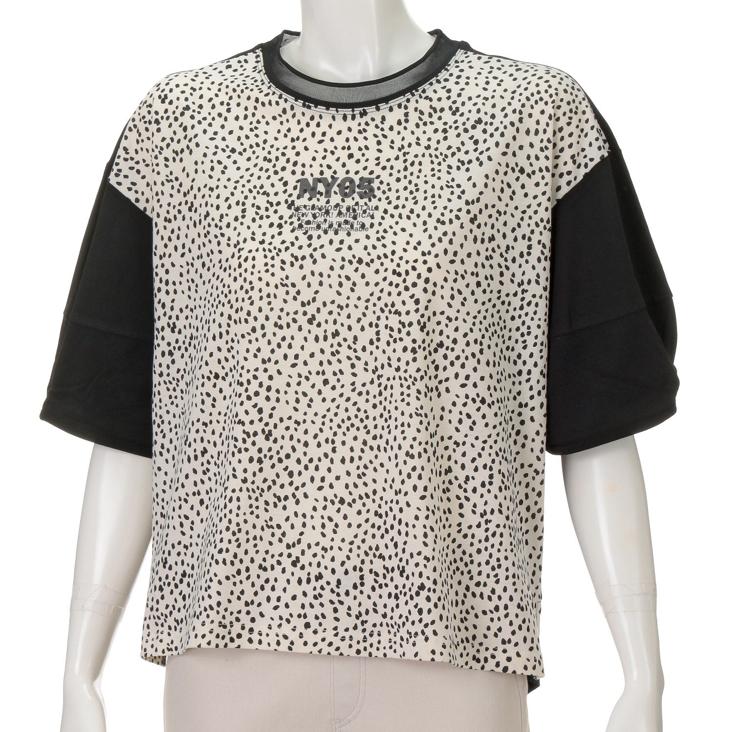 綿天竺×プリント切替ランタンスリーブプルオーバー - 画像11