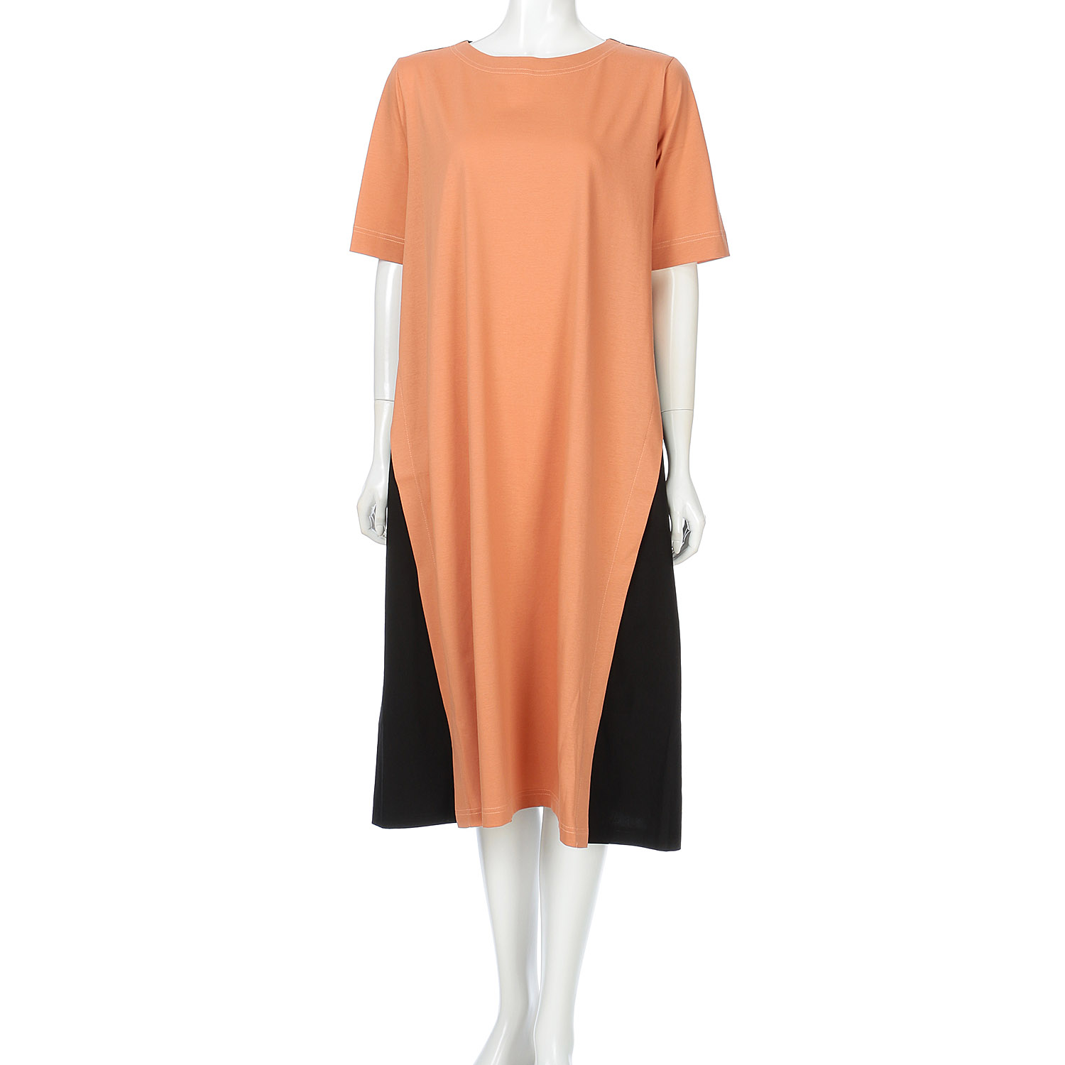 シルケット天竺×布帛配色ワンピース - 画像3