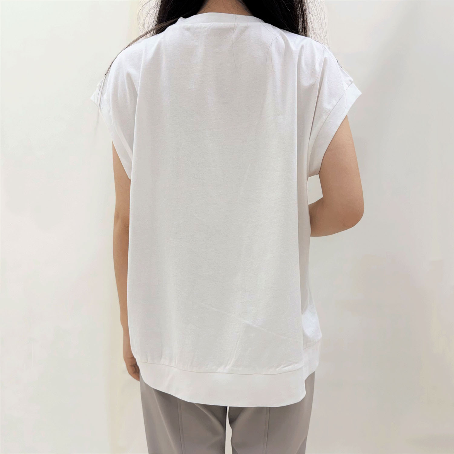 前身布帛プリントフレンチ袖プルオーバー - 画像4